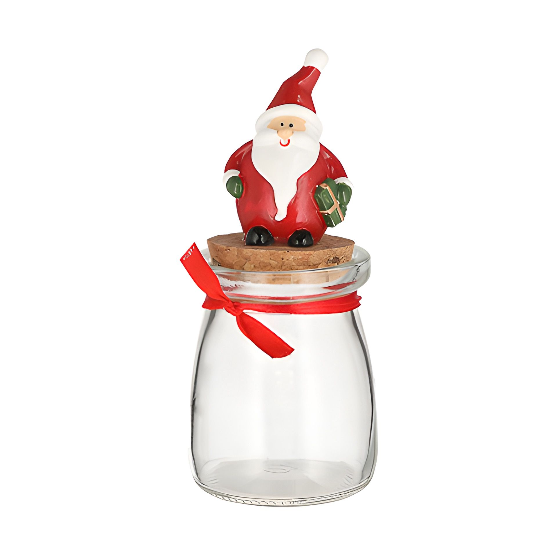 Deko-Korkenglas mit Weihnachtsmann 90 ml