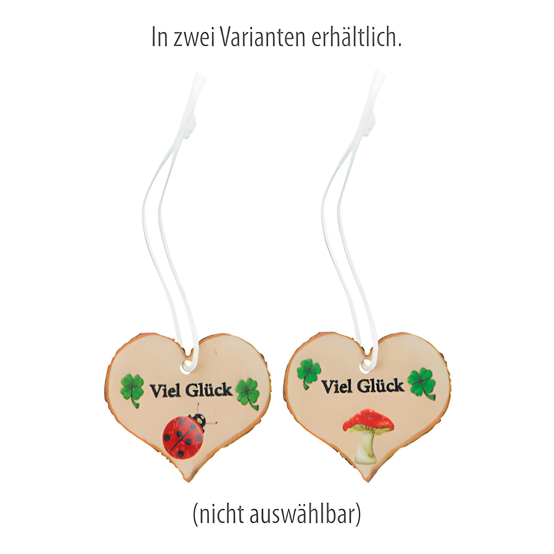 Anhänger 'Glücksherzen' aus Holz, 6er Pack