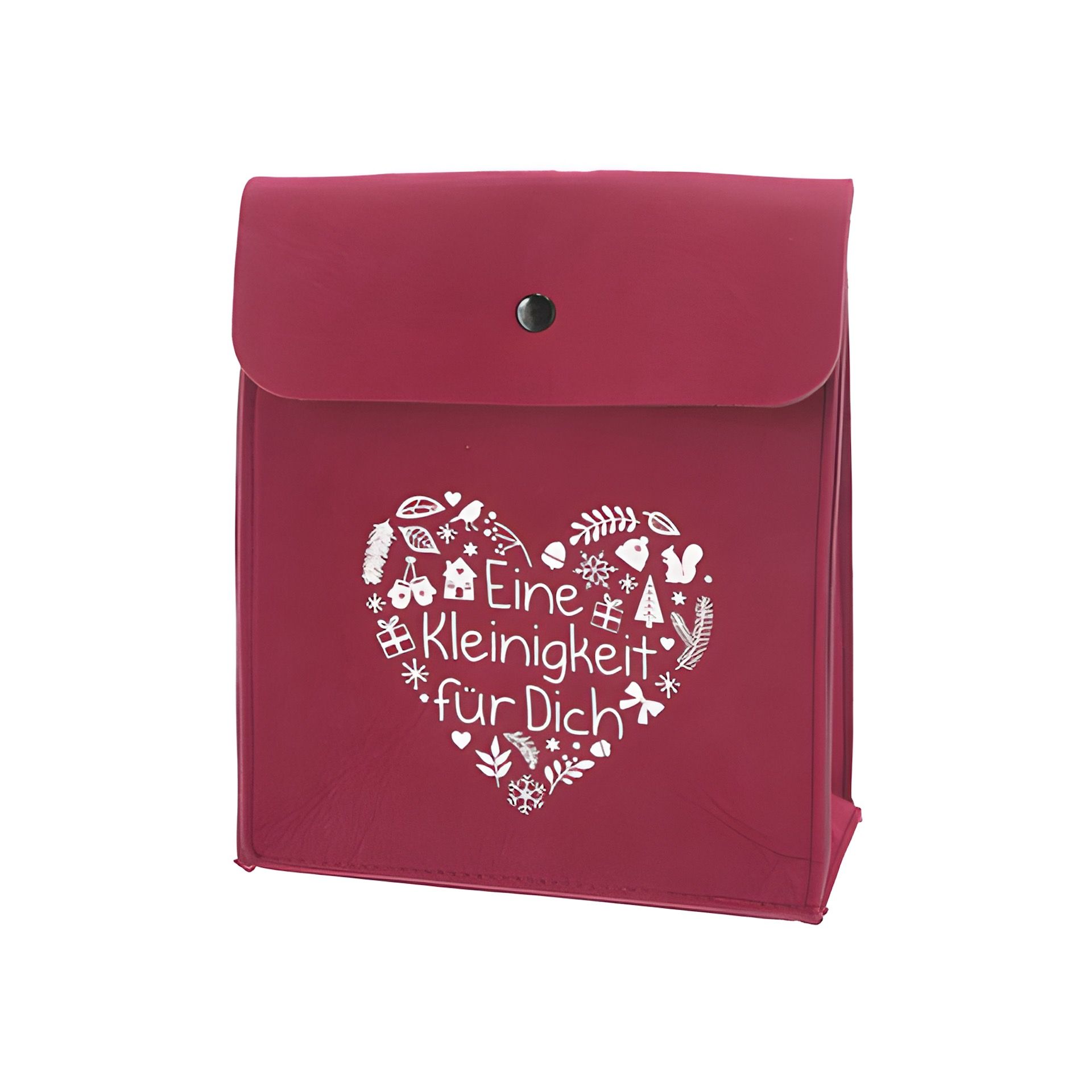 Geschenktasche mit Druckknopf, 20 x 25 cm, weinrot