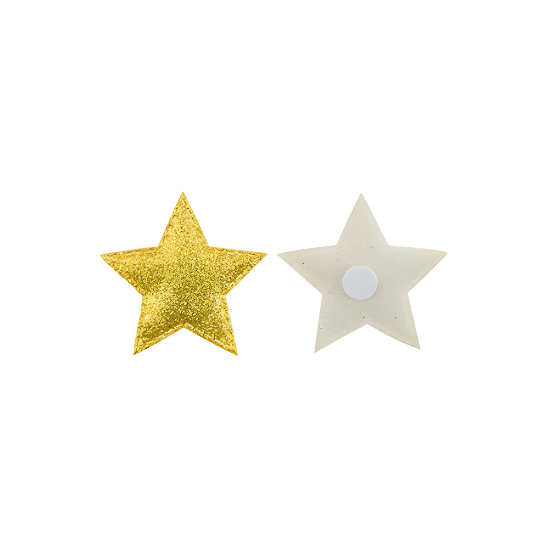 Glimmersterne 5 cm, gelbgold, selbstklebend, 12 Stück