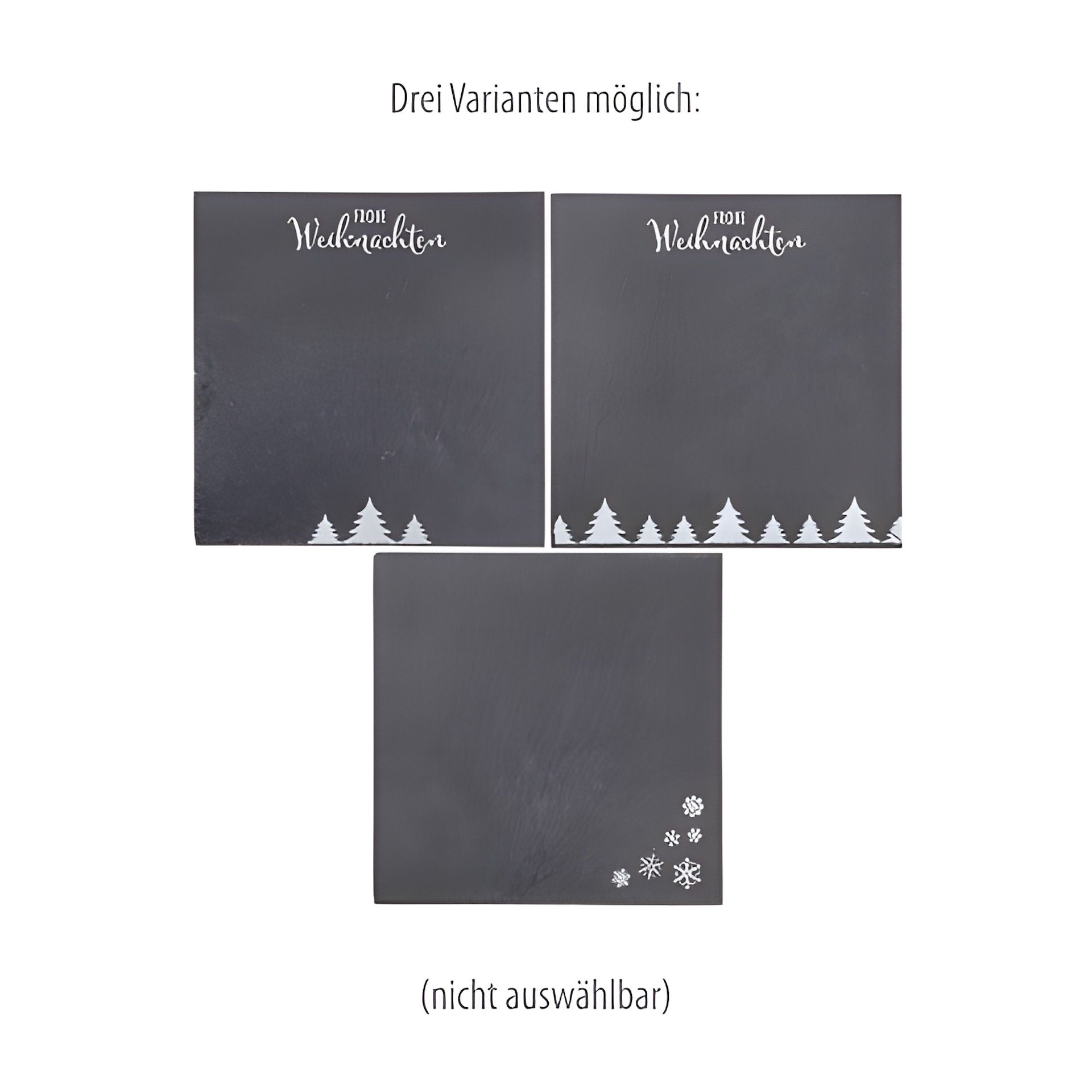 Servierplatte 'Weihnachten' aus Schiefer, 20 x 20 cm