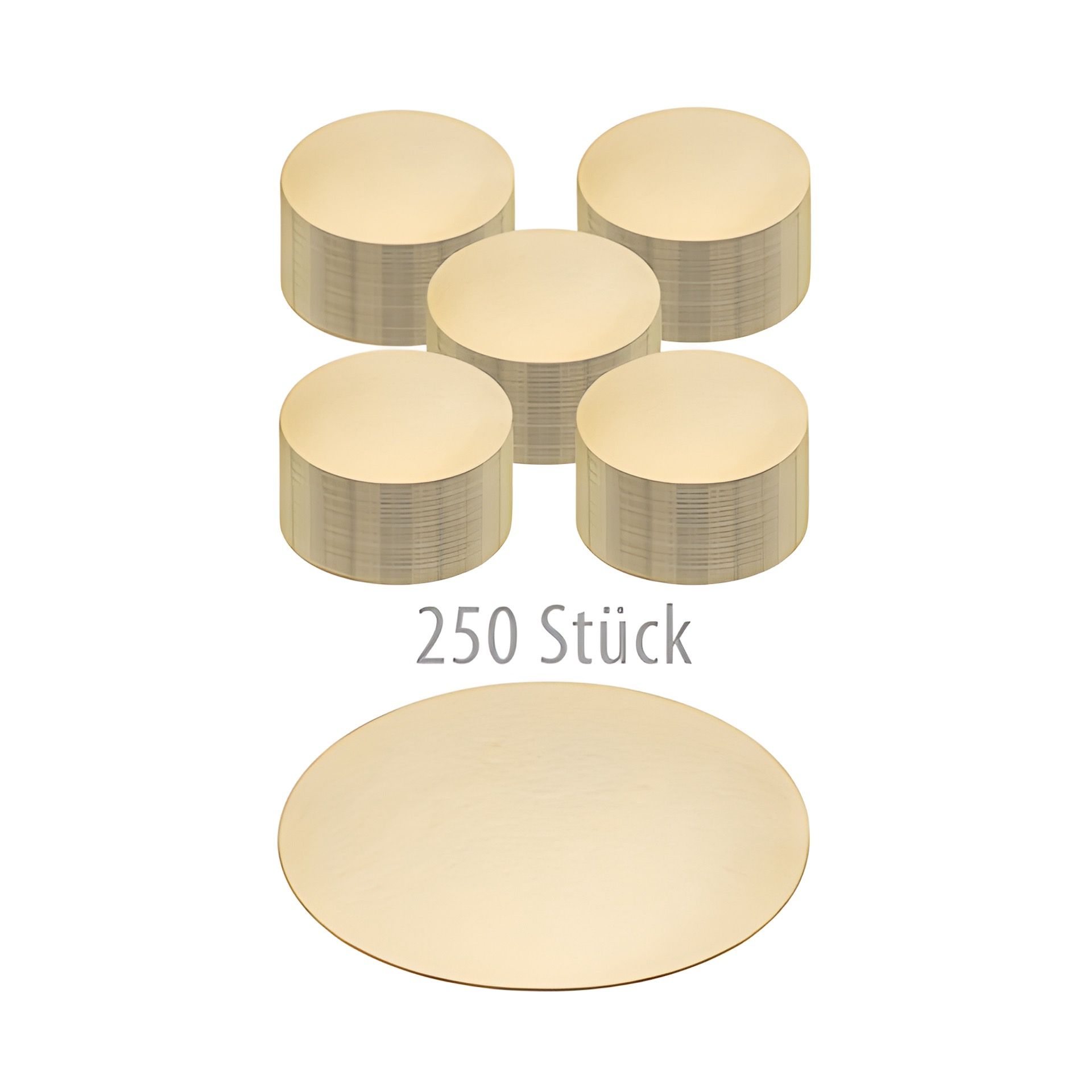 Pappscheibe Ø 160 mm gold/silber, 250 Stück