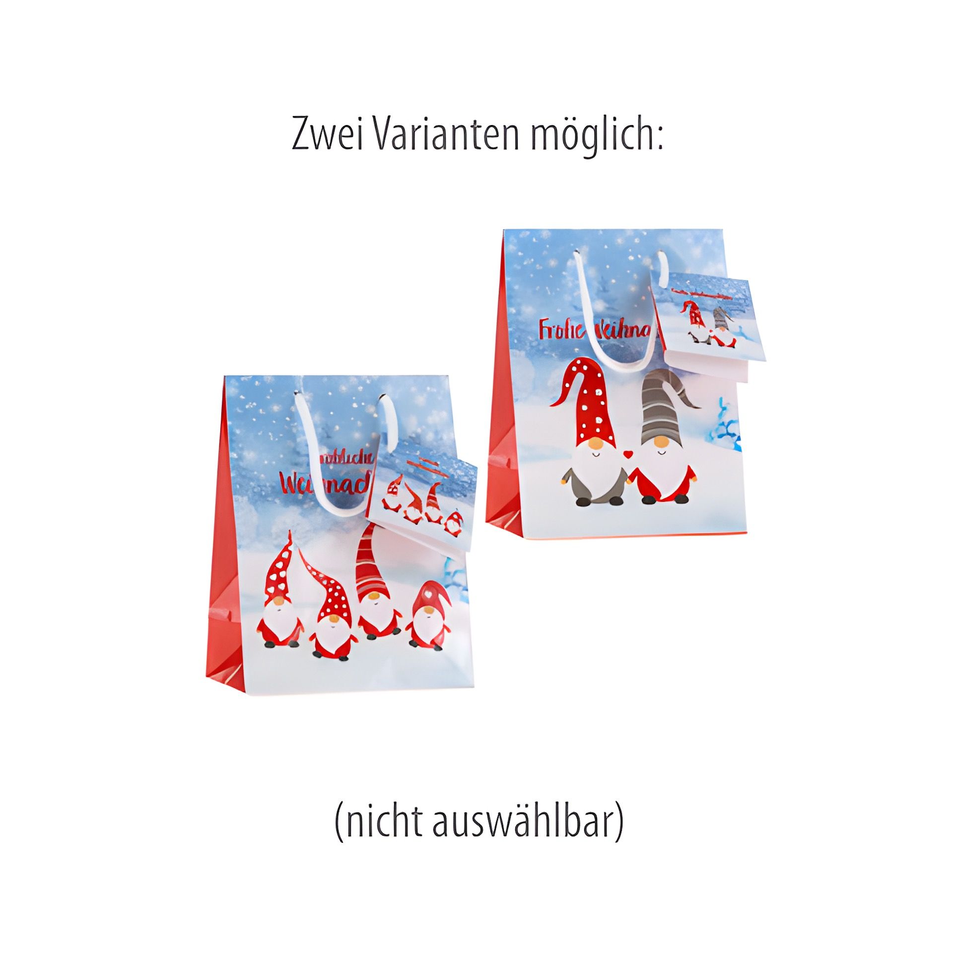 Geschenktüte 'Wichtel im Schnee', klein