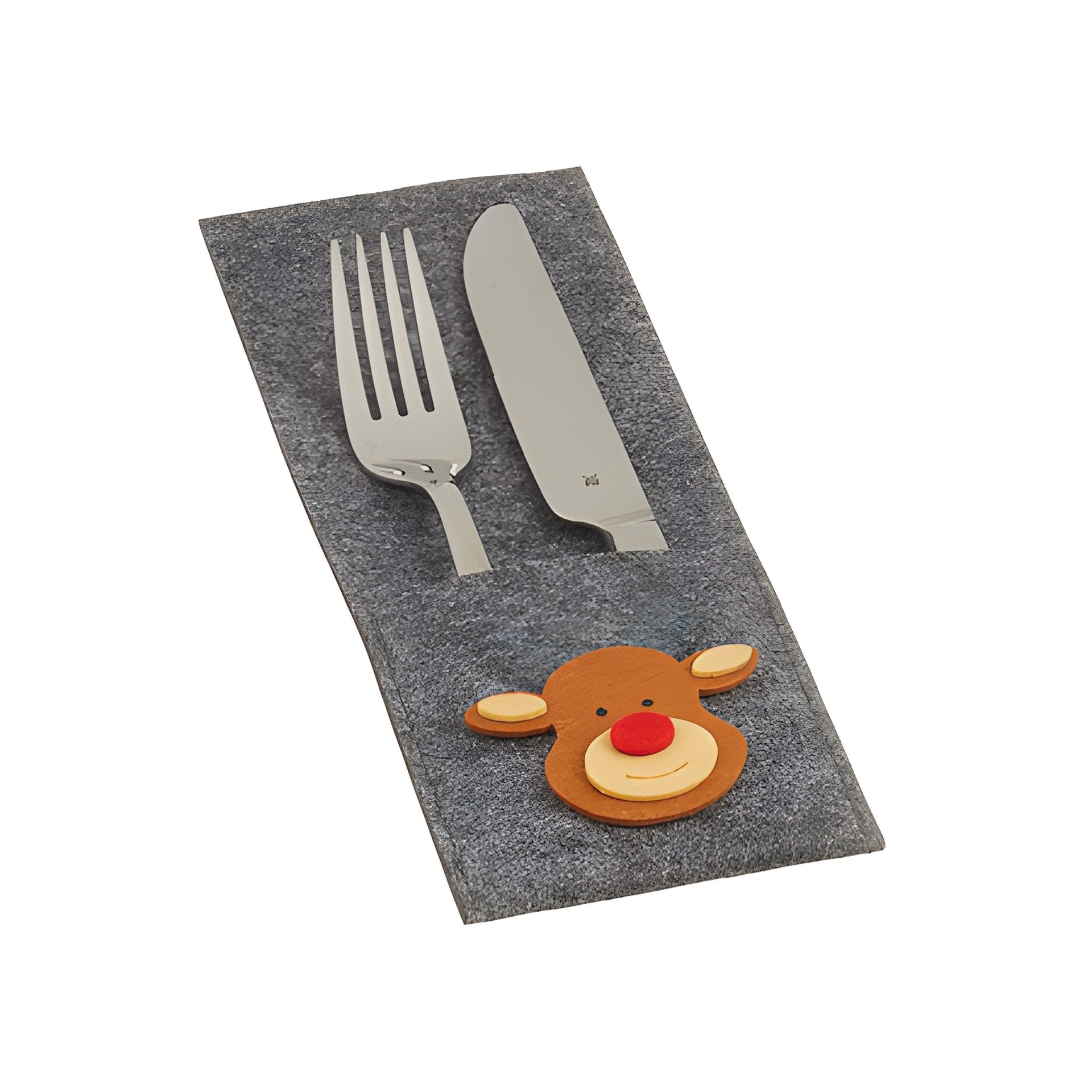Besteckhalter 'Rentier' aus Filz, 9 x 26 cm