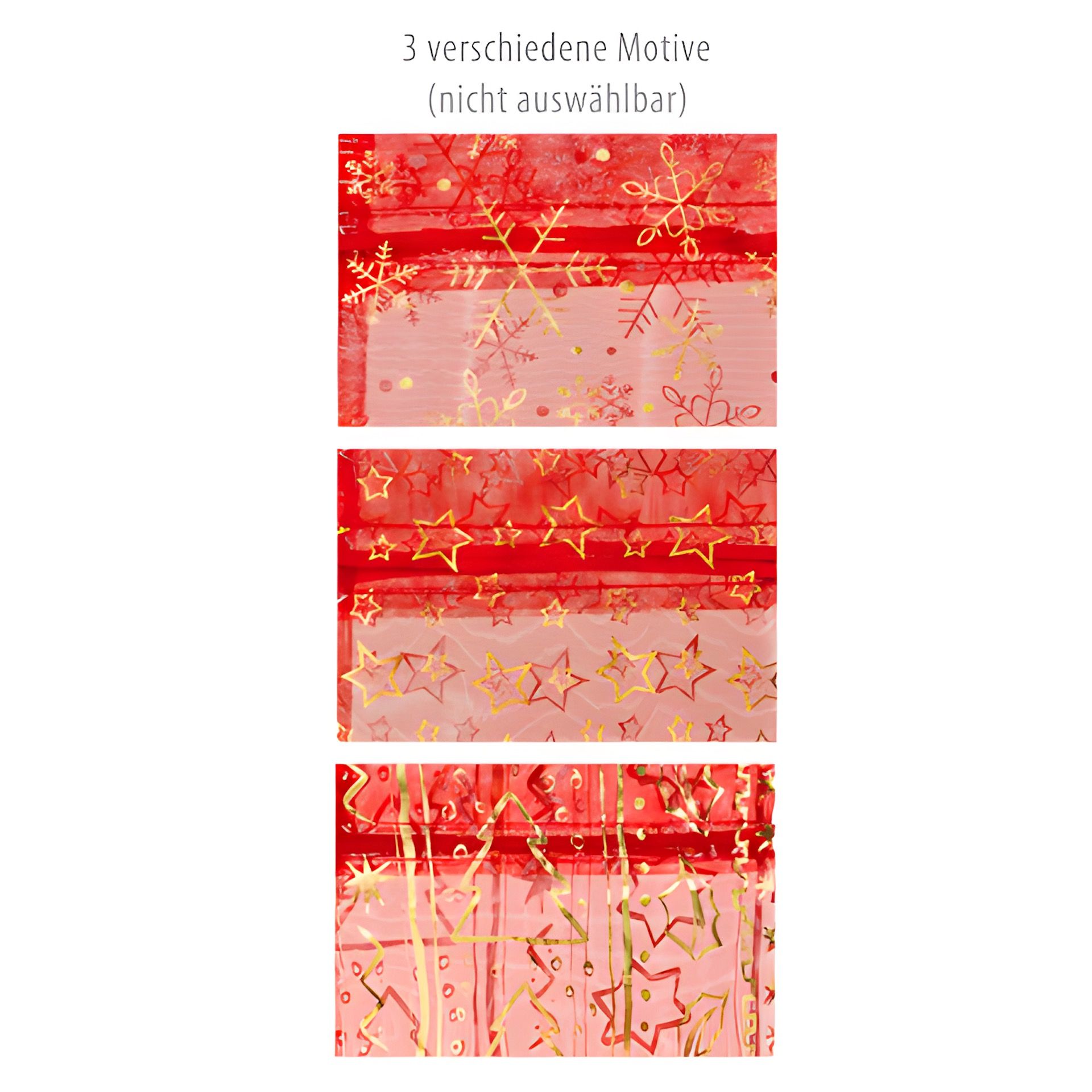Organzasäckchen rot, 5-teiliges Set