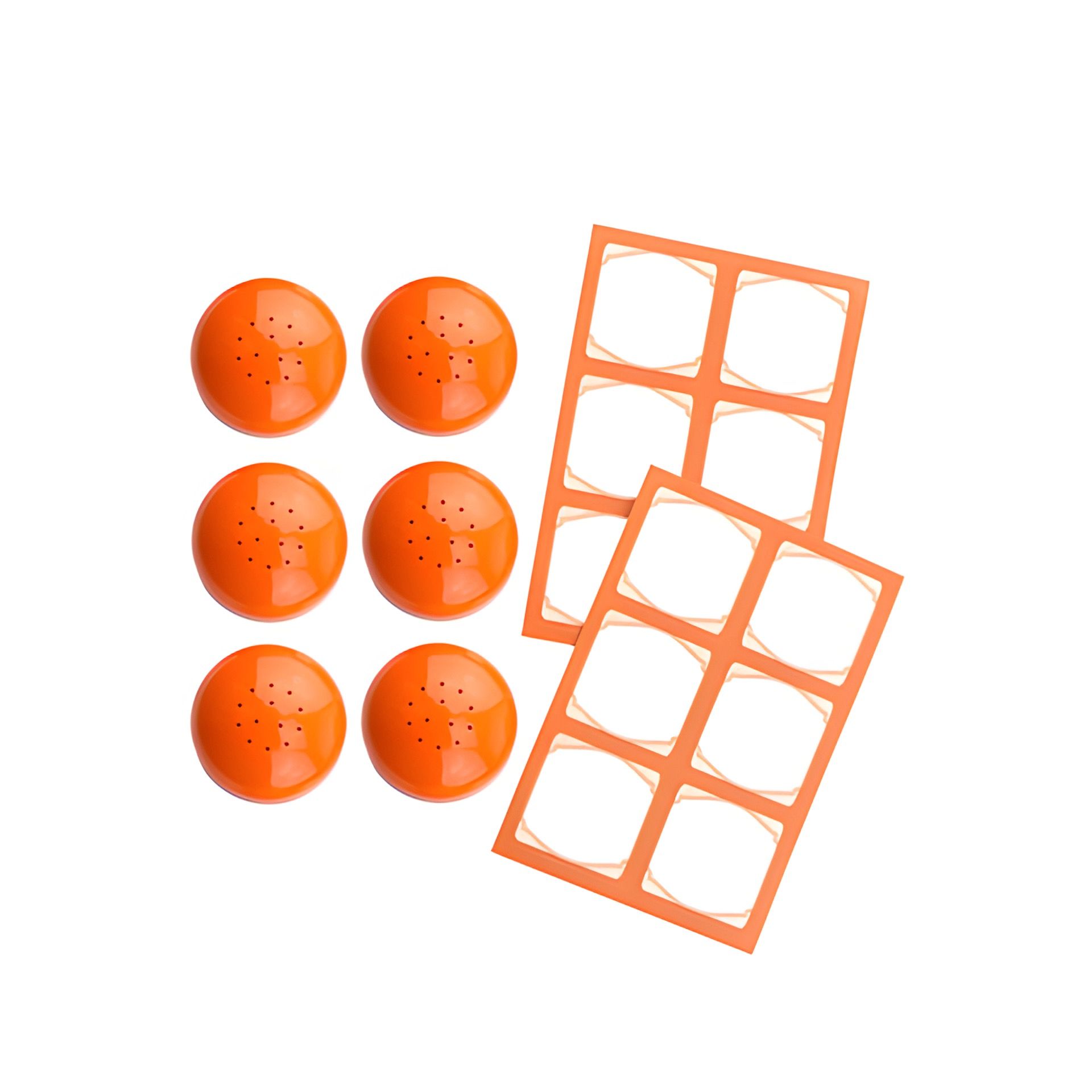TO 38 Streuerkappe 6er plus 12 Etiketten, orange