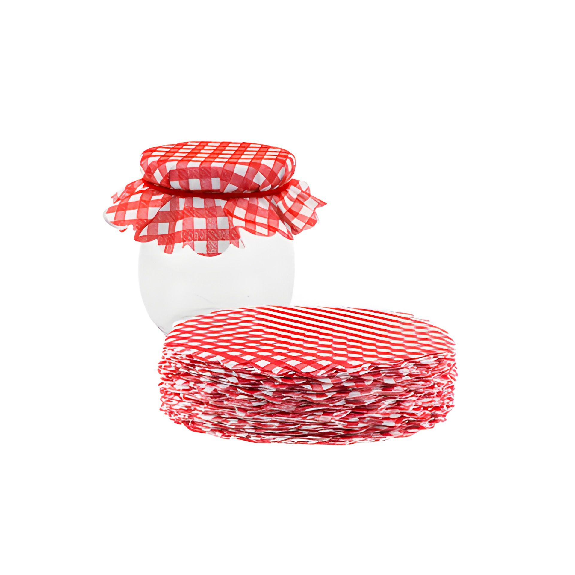 Vliesdeckchen Ø 135 mm rot kariert, 100 Stück