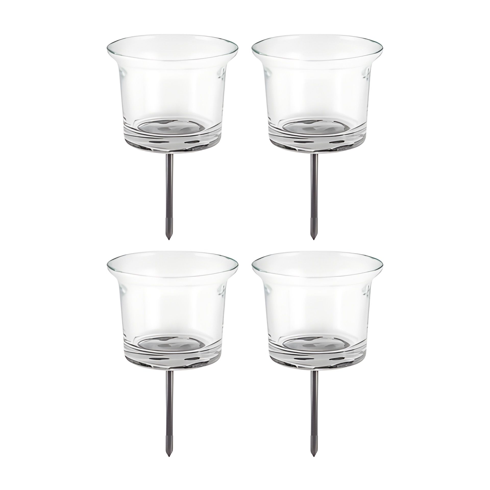 Teelichthalter aus Glas zum Stecken, 4er Pack