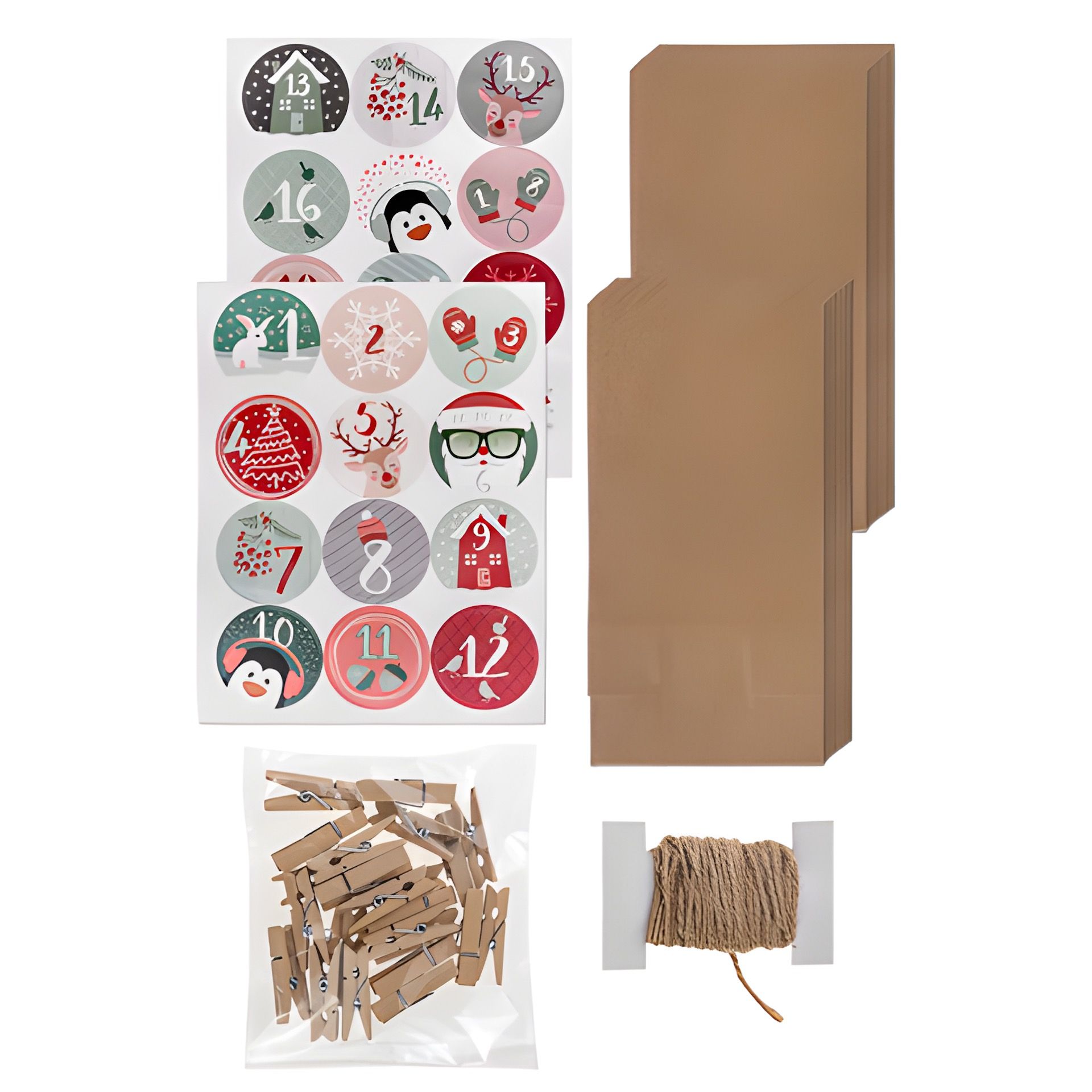 Adventskalender Bastelset DIY, 73-teilig