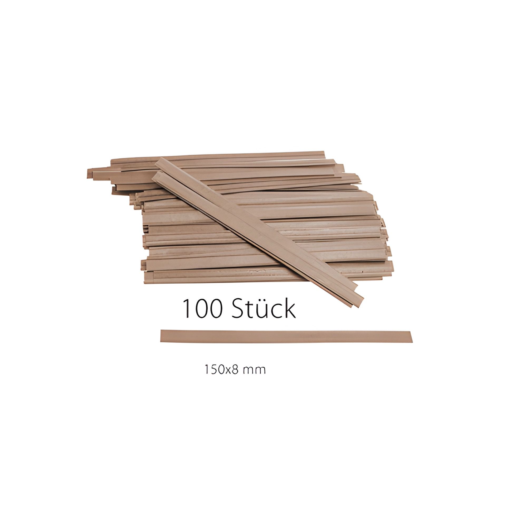 Clipbandverschlüsse 150 x 8 mm natron, 100 Stück