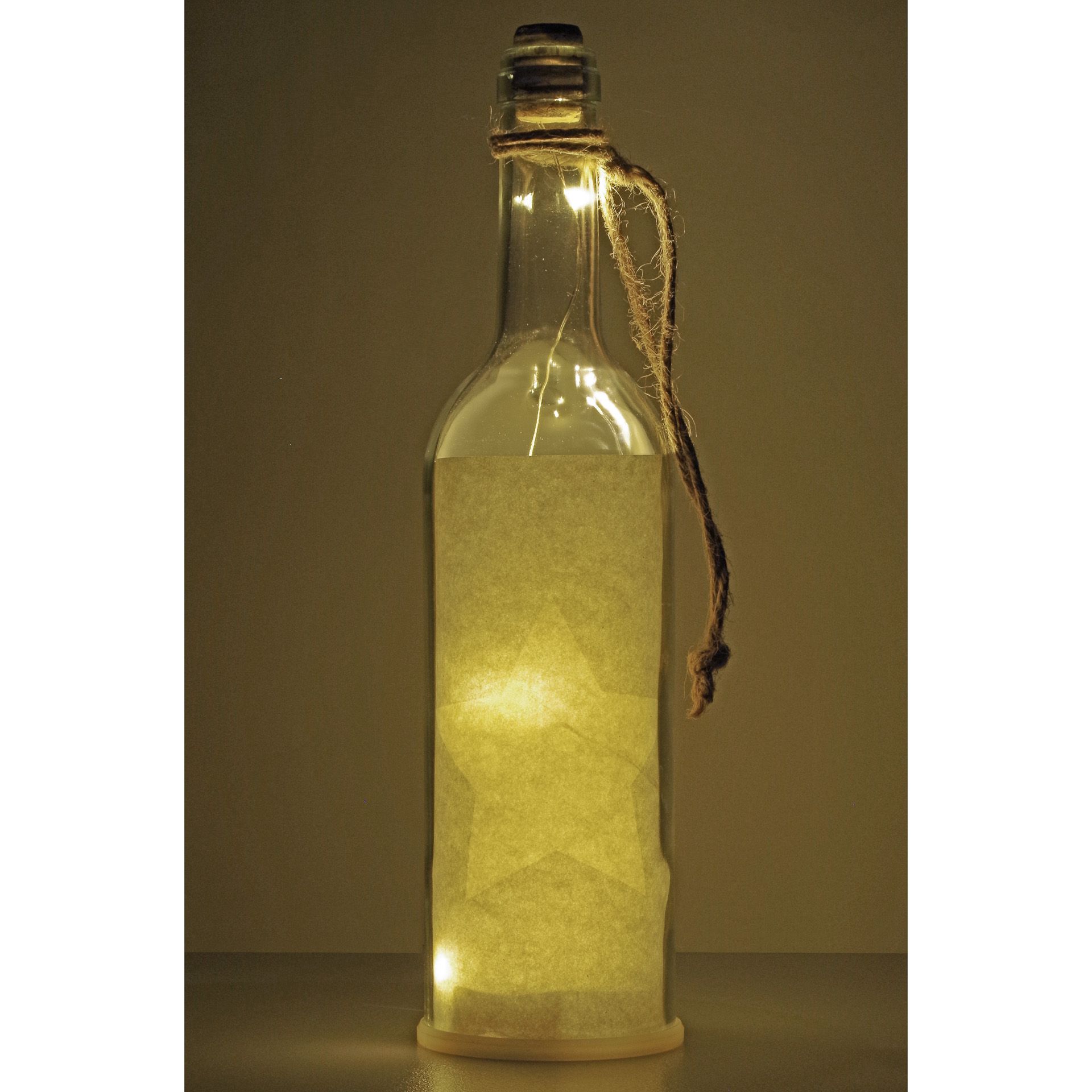Flaschenlampe mit 5 LEDs, grau
