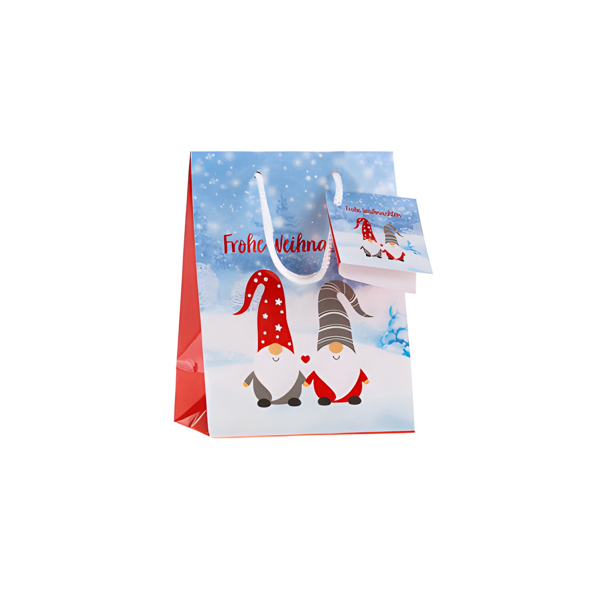 Geschenktüte 'Wichtel im Schnee', klein