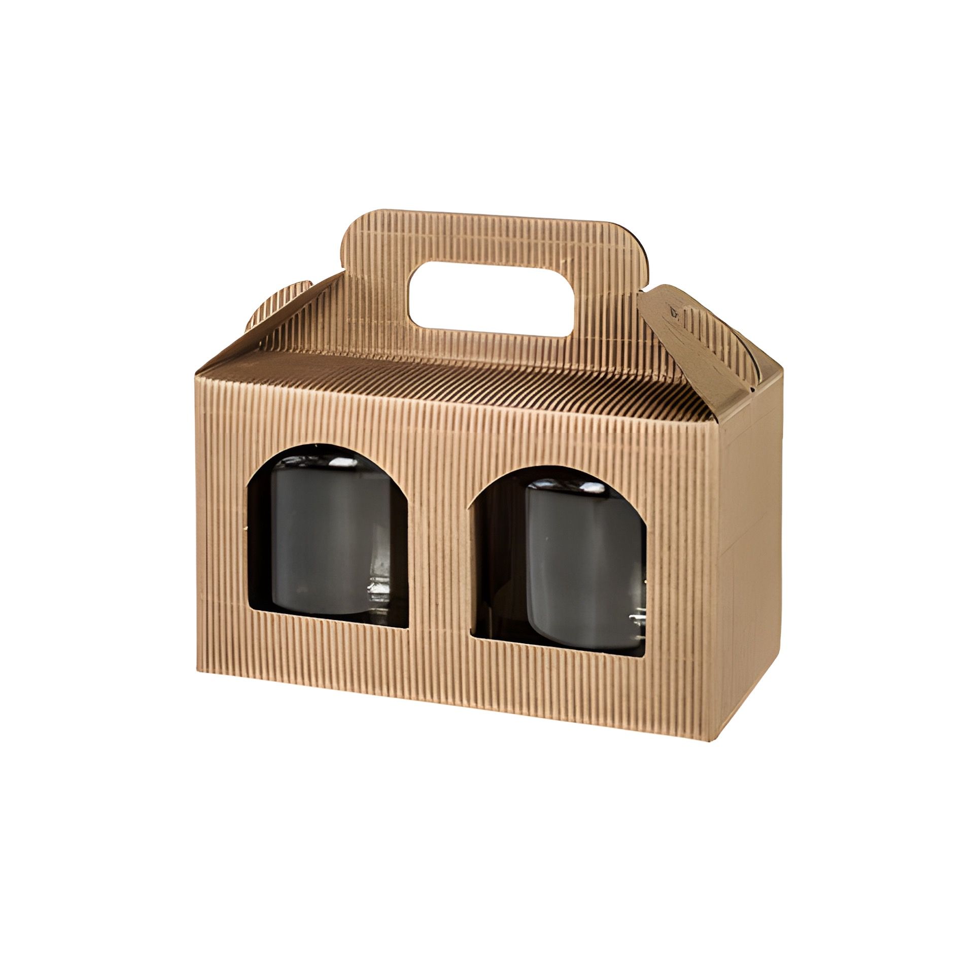 Gläserkarton 2er 170 x 80 x 95 mm natur (Karton, 100 Stück)