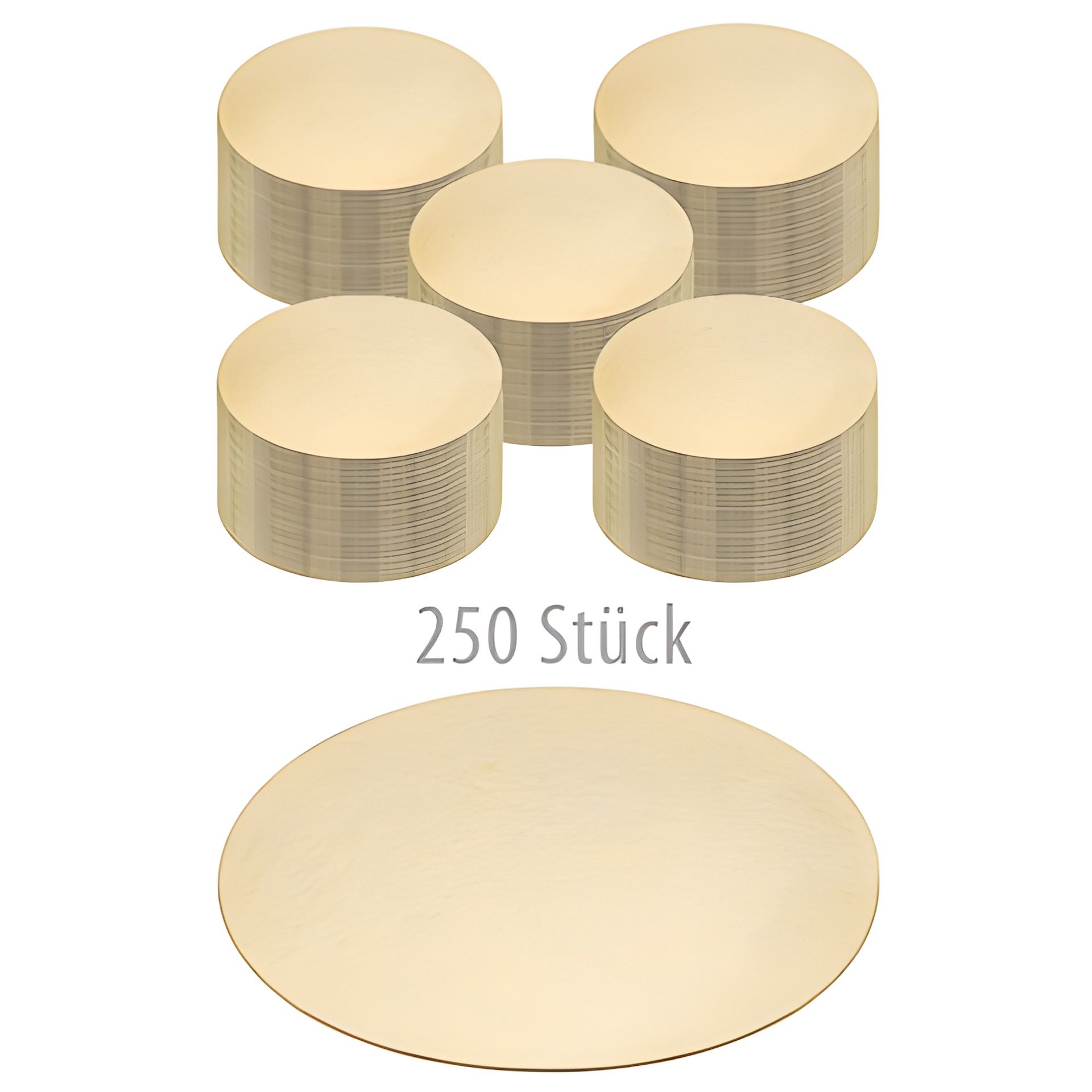 Pappscheibe Ø 200 mm gold/silber, 250 Stück