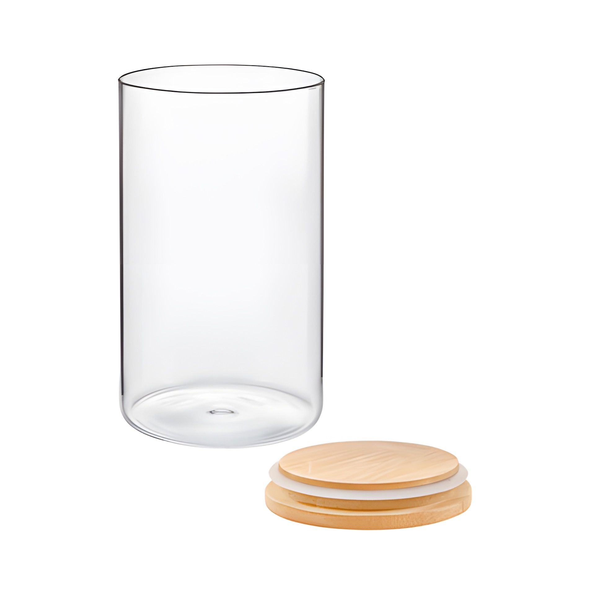 Vorratsglas 900 ml mit Bambusdeckel (Karton, 12 Stück)