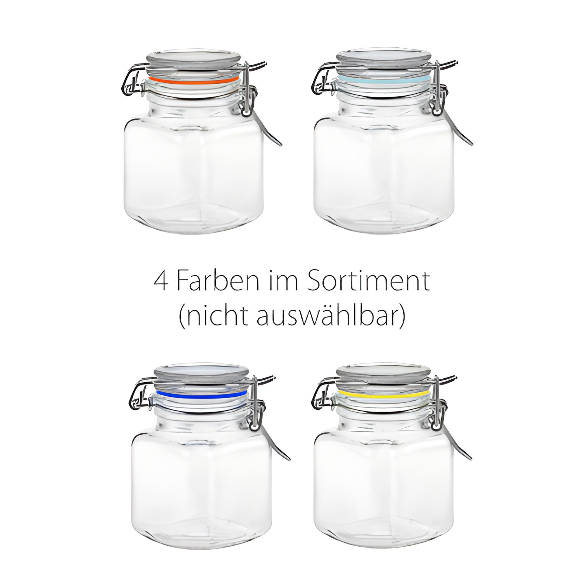 Bügelglas  100 ml eckig