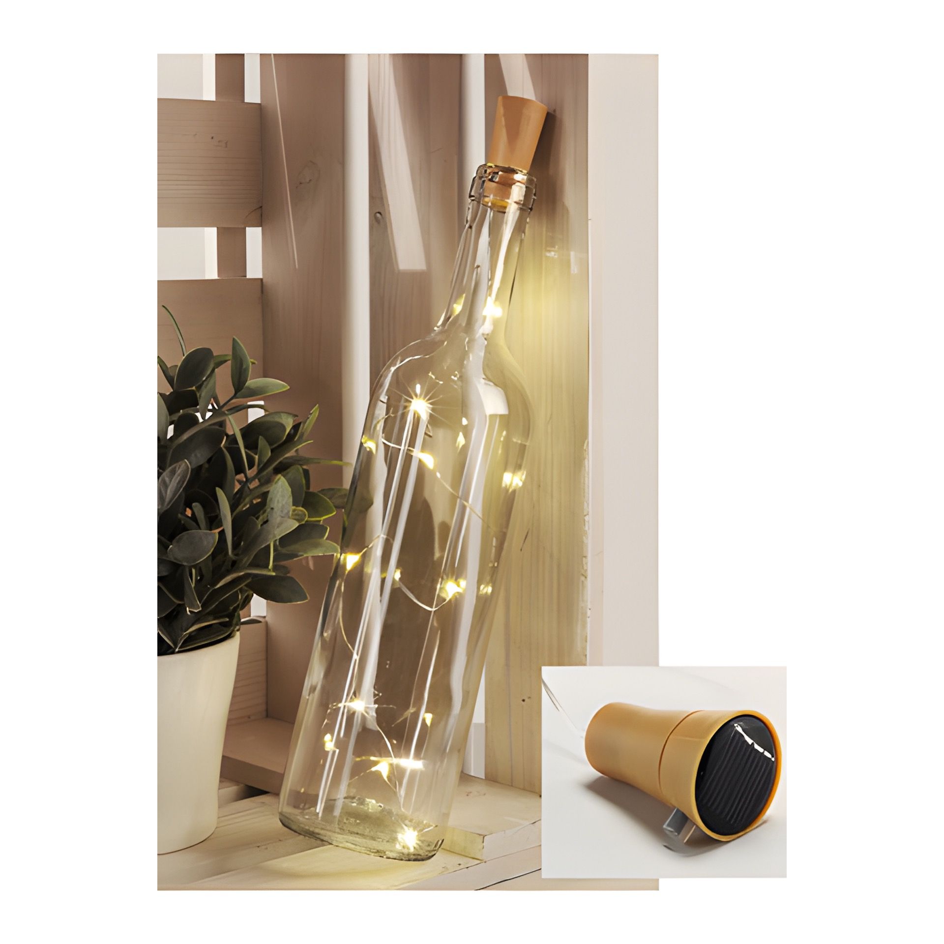Flaschenlicht mit 10 LEDs, warmweiß, 4 Stück