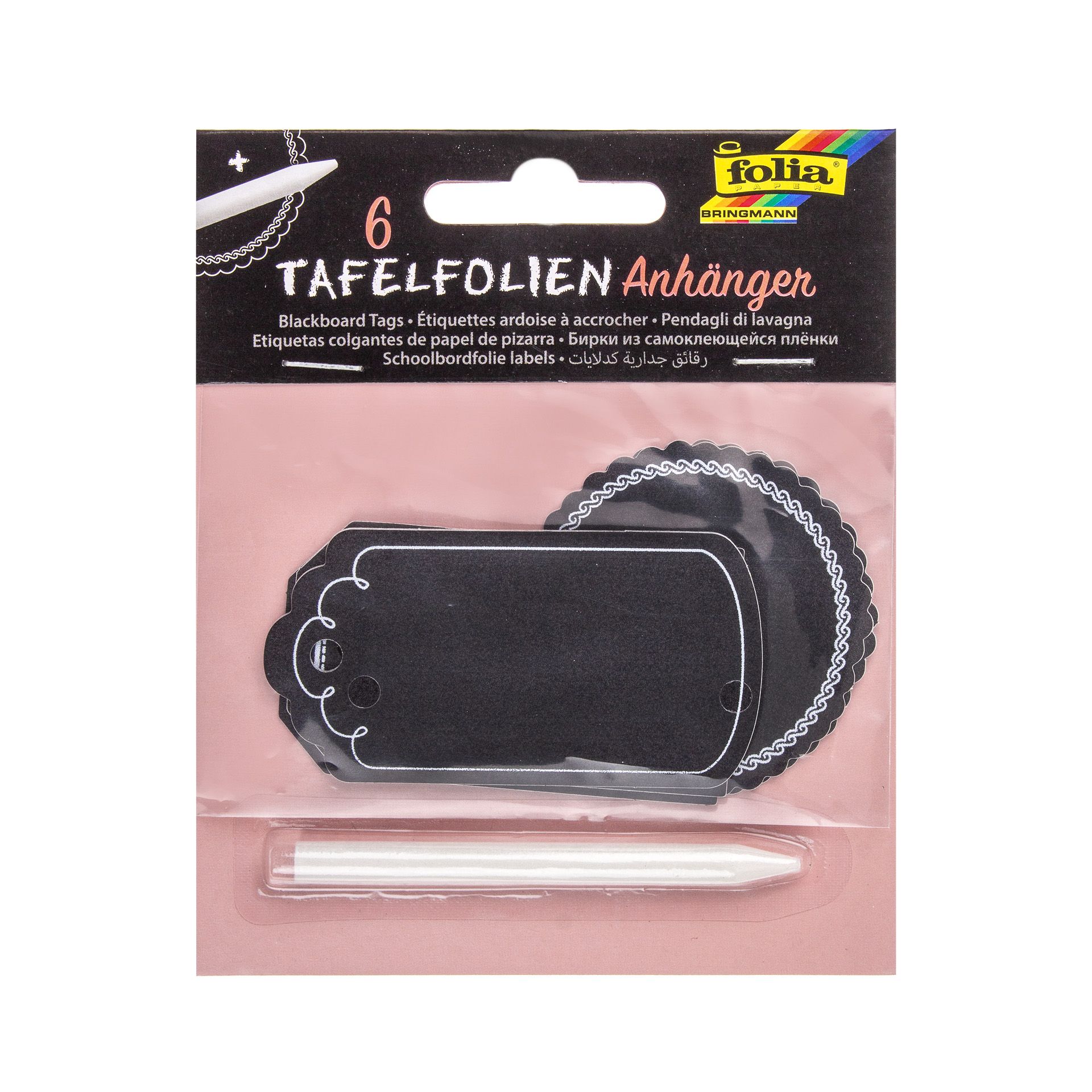 Anhänger 'Tafelfolien' mit Specksteinstift, 7-teilig
