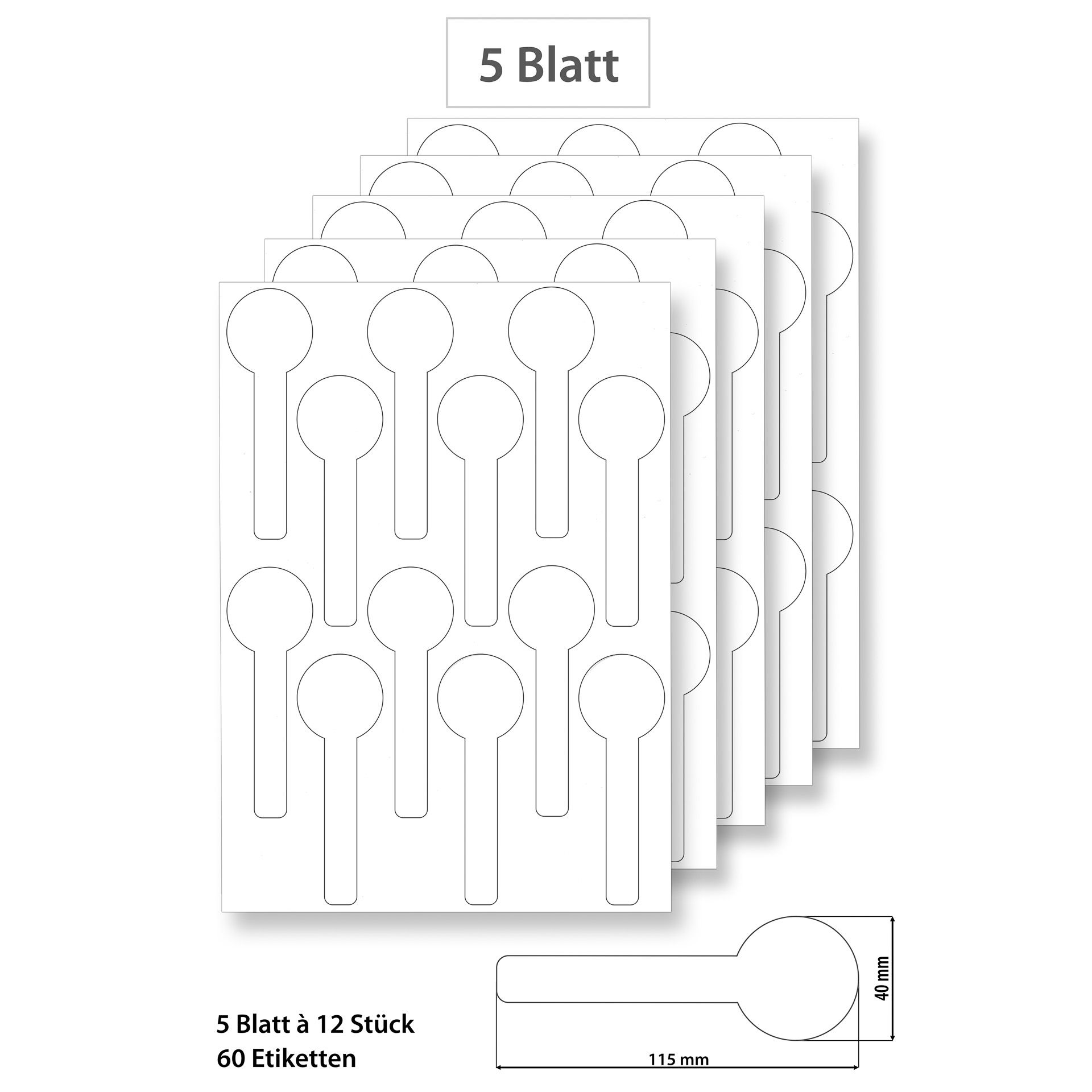 Siegeletiketten weiß - 5 Blatt A4