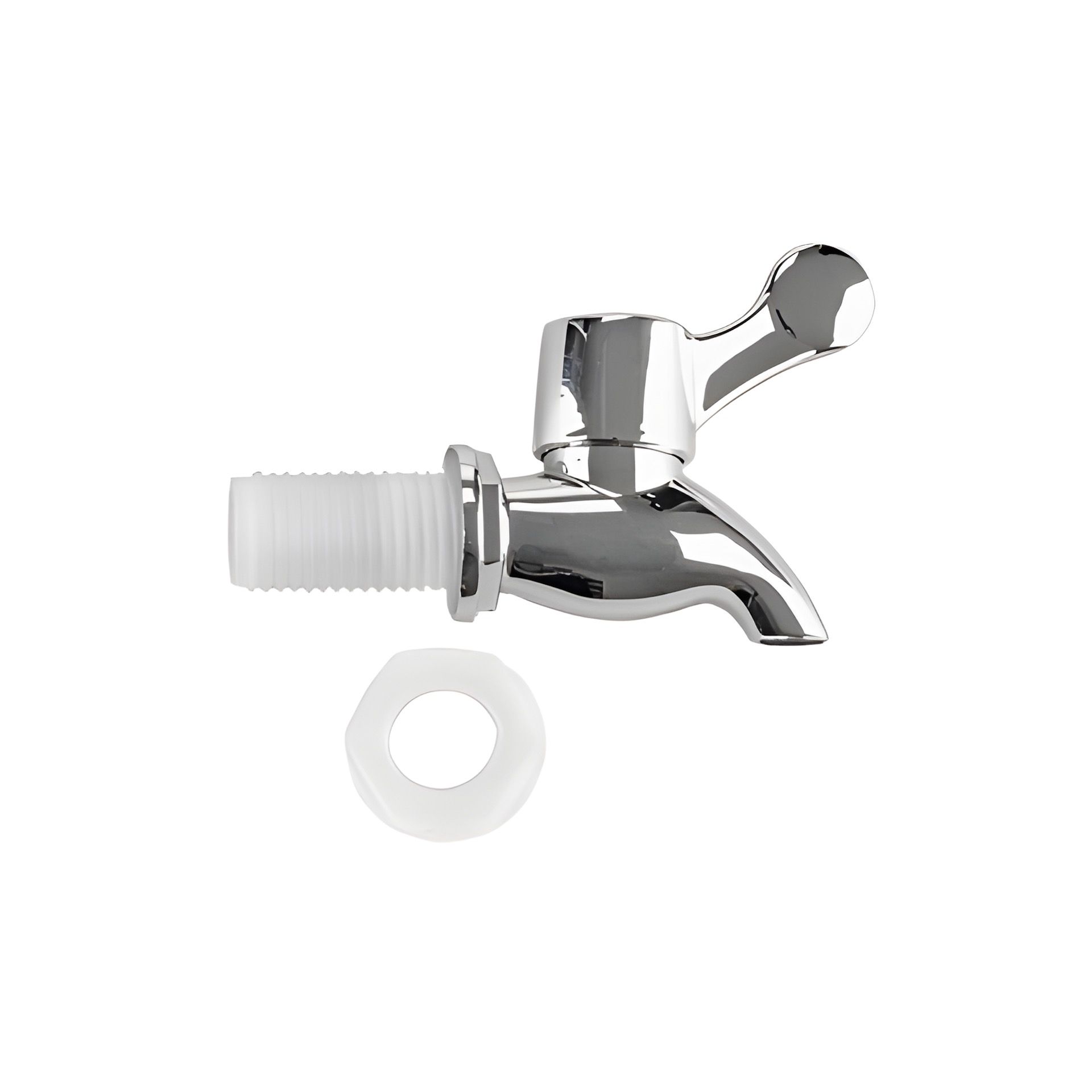 Ablasshahn Kunststoff 16 mm silber