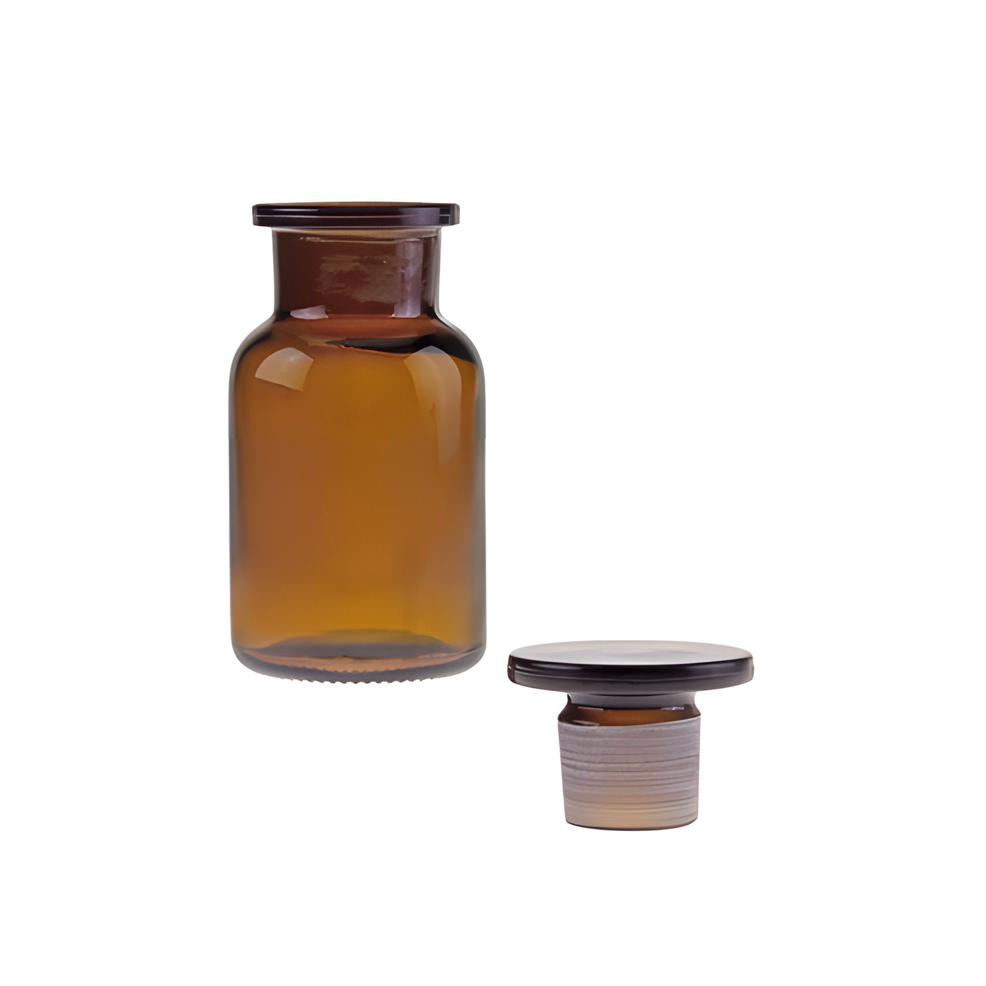 Apothekerflasche mit Glasstopfen  100 ml braun