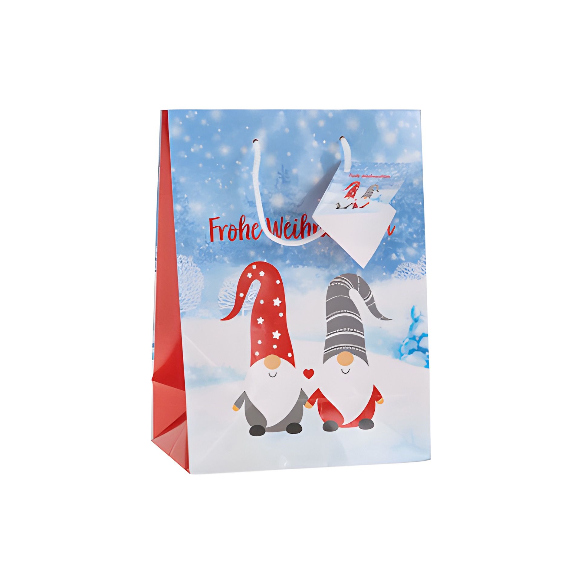 Geschenktüte 'Wichtel im Schnee', mittel