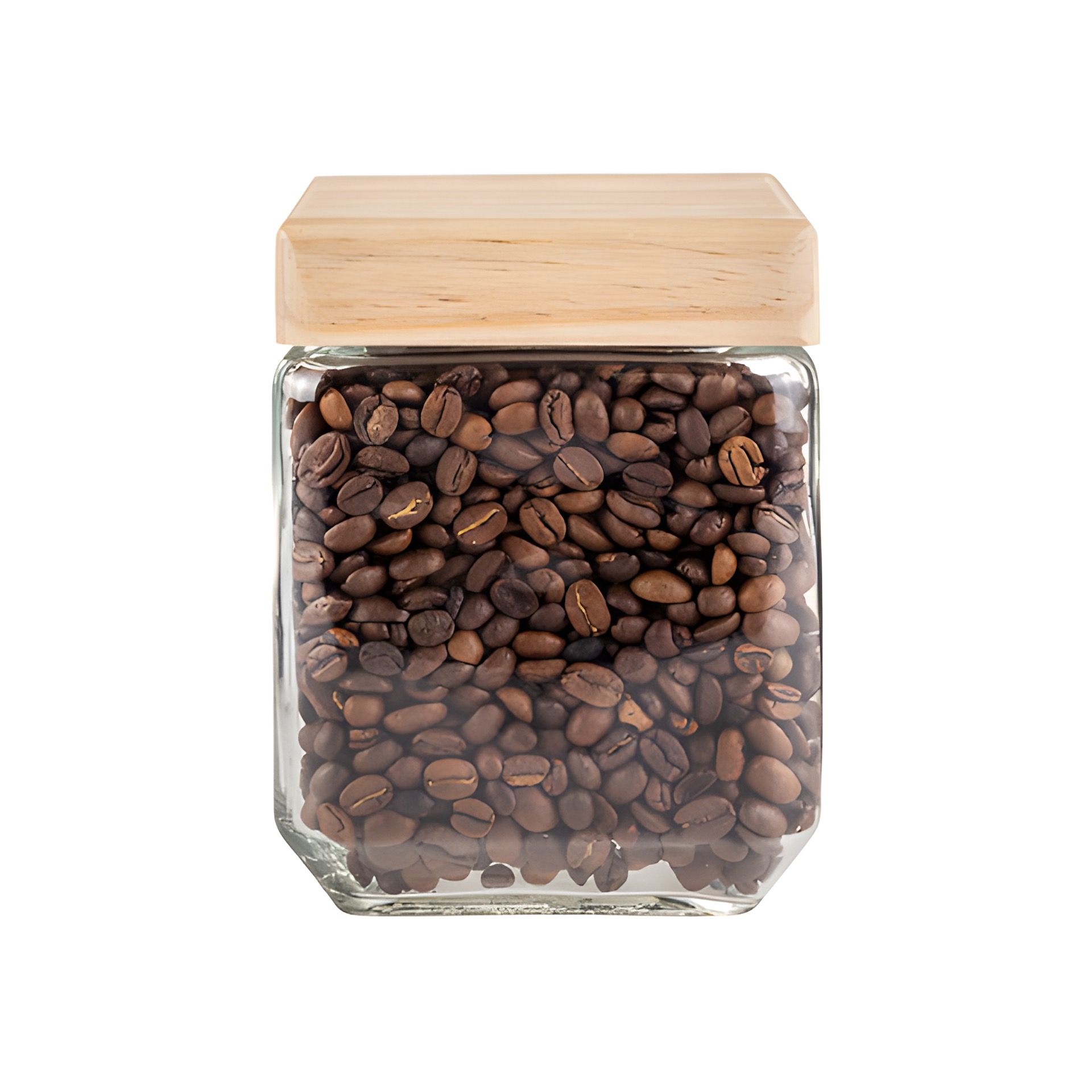 Vorratsglas 1250 ml eckig mit Holzdeckel