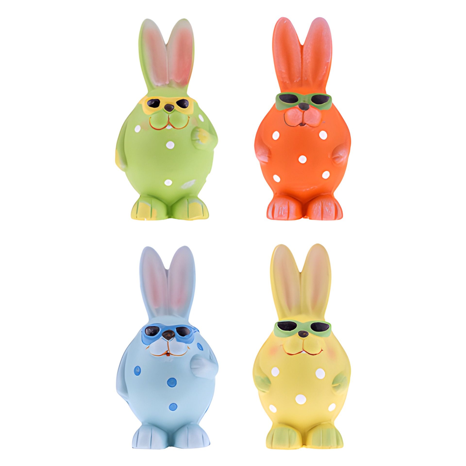 Deko-Figur 'Ostereier-Hase' aus Keramik, 16 cm, 4 Stück