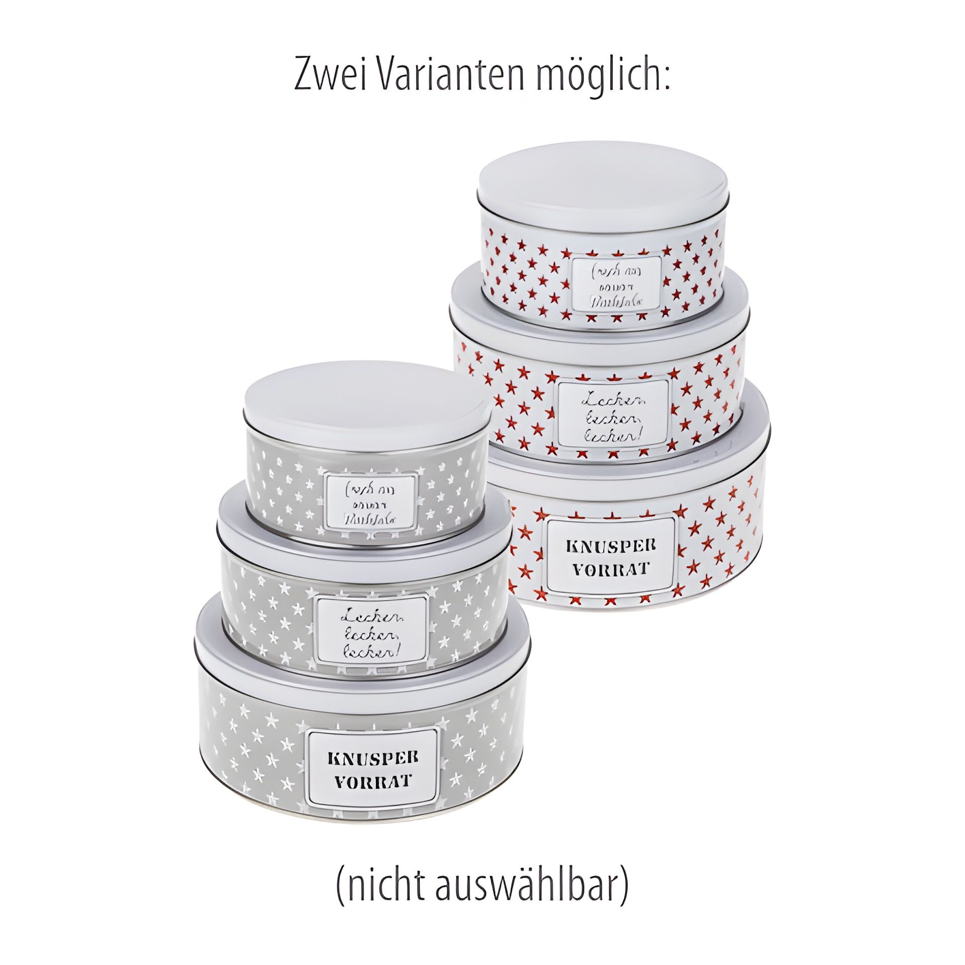 Metalldose 'Knusper Vorrat', 3er Set