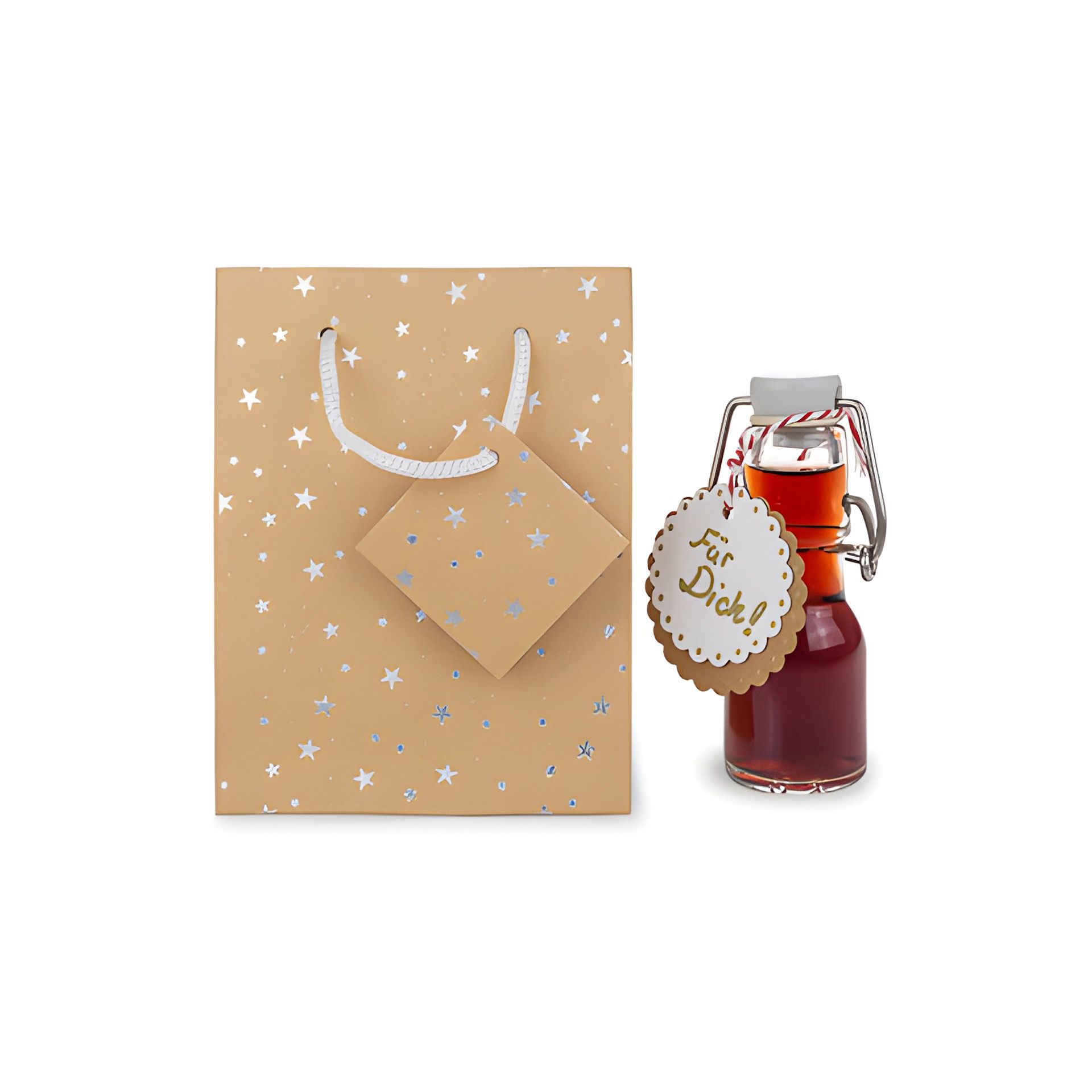 Geschenktüte 'Sterne' silber, klein