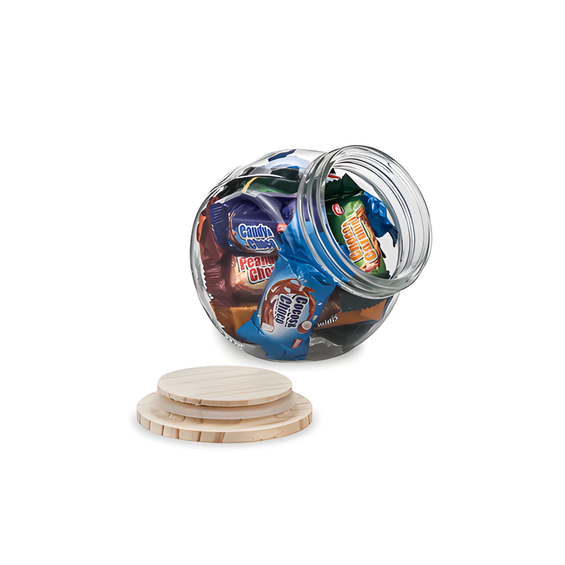 Bonbonglas  660 ml mit Holzdeckel