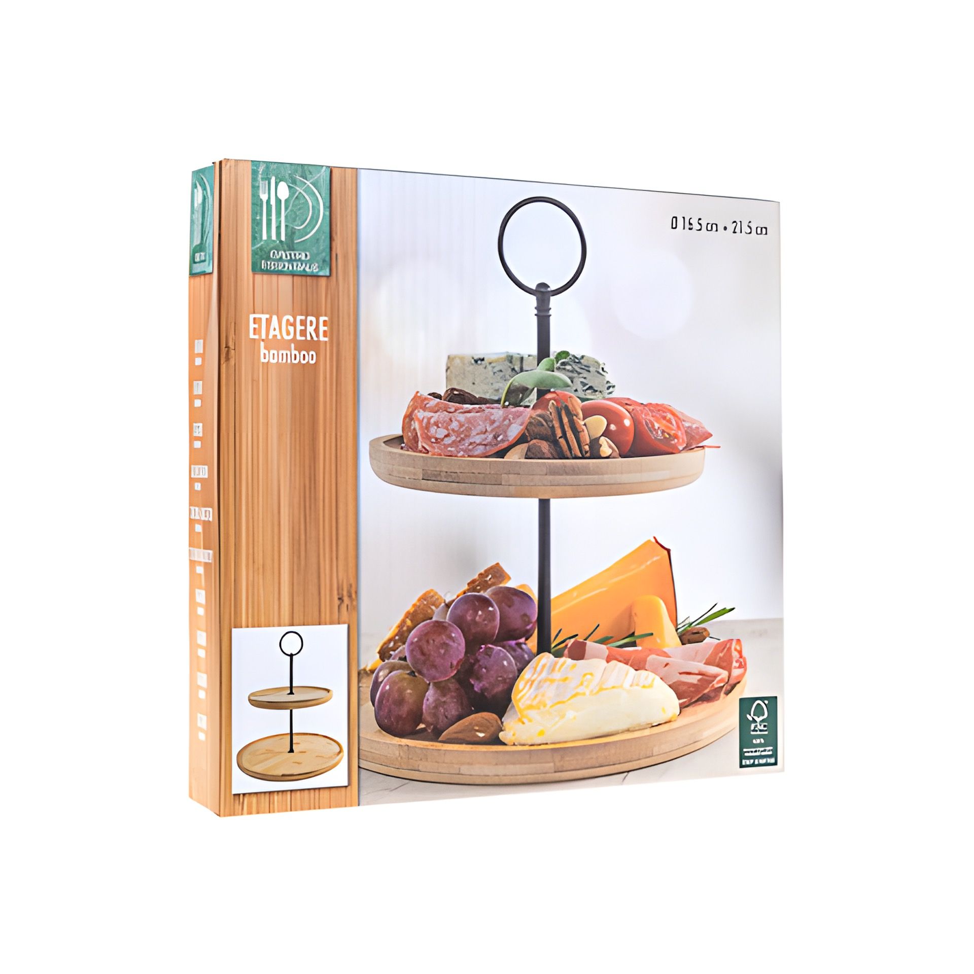 Bambus-Etagere, 2-stöckig
