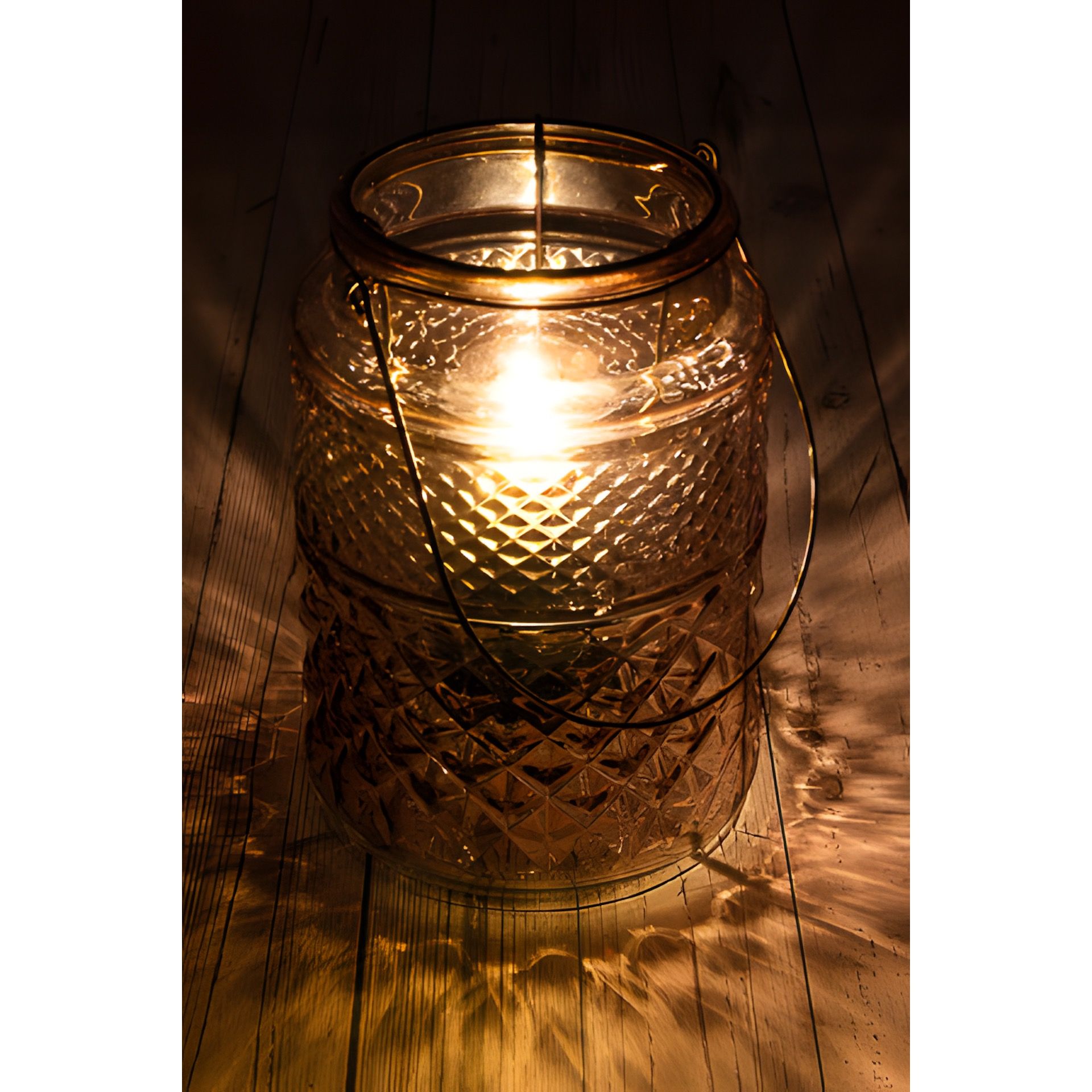 LED Dekoglas 'Kristall Karo' mit Glühlampe