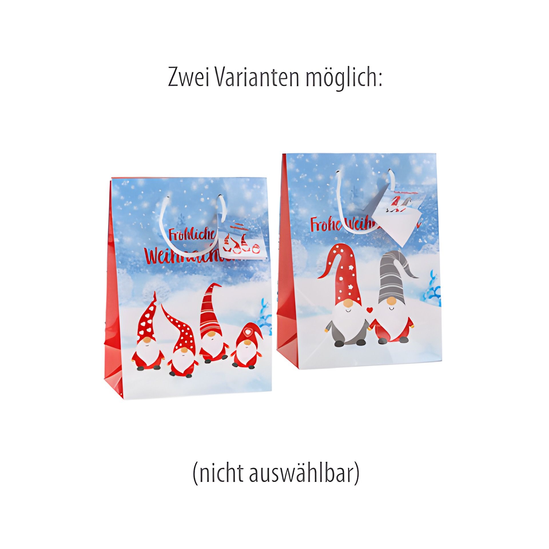 Geschenktüte 'Wichtel im Schnee', mittel