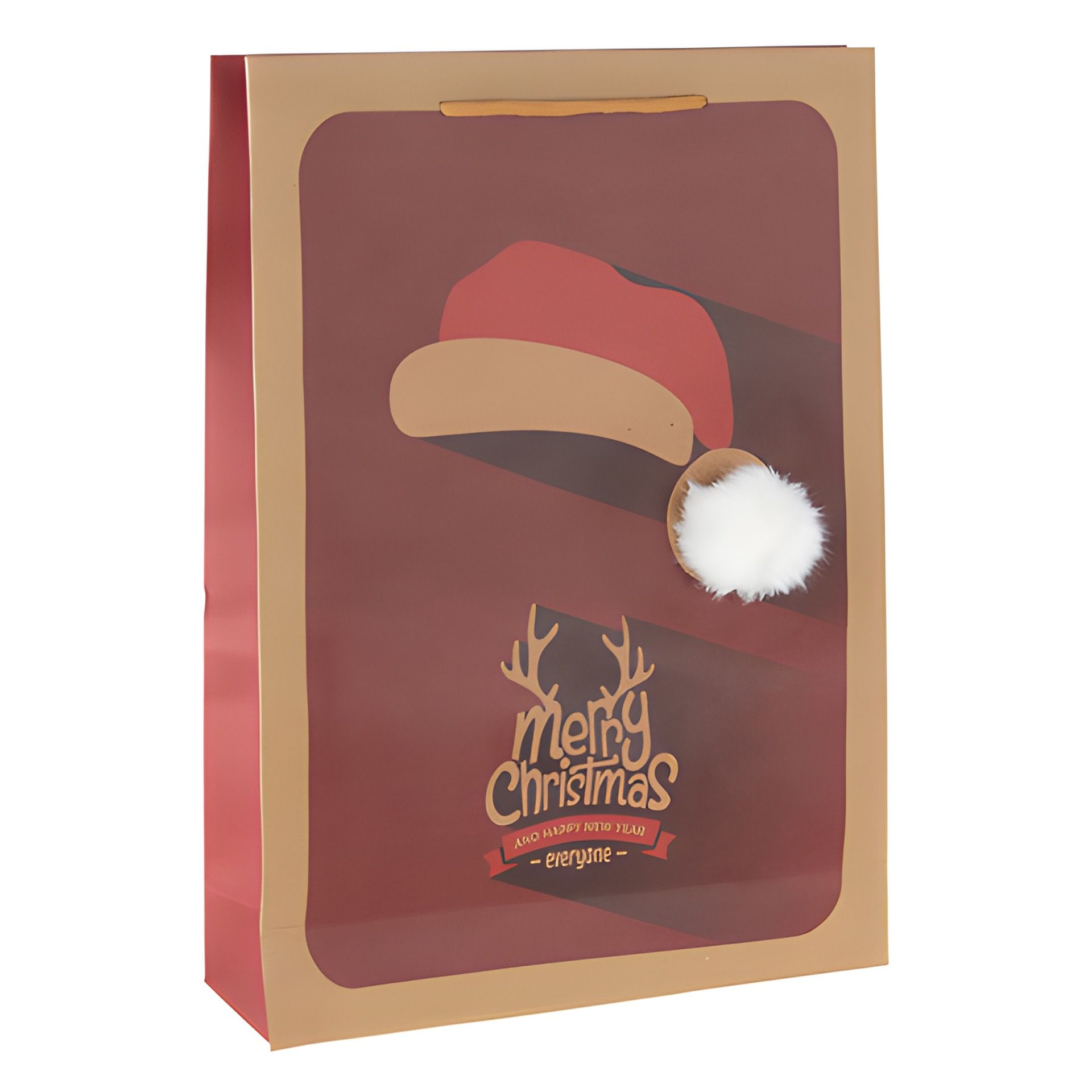 Geschenktüte 'Weihnachtsmütze mit Bommel', groß