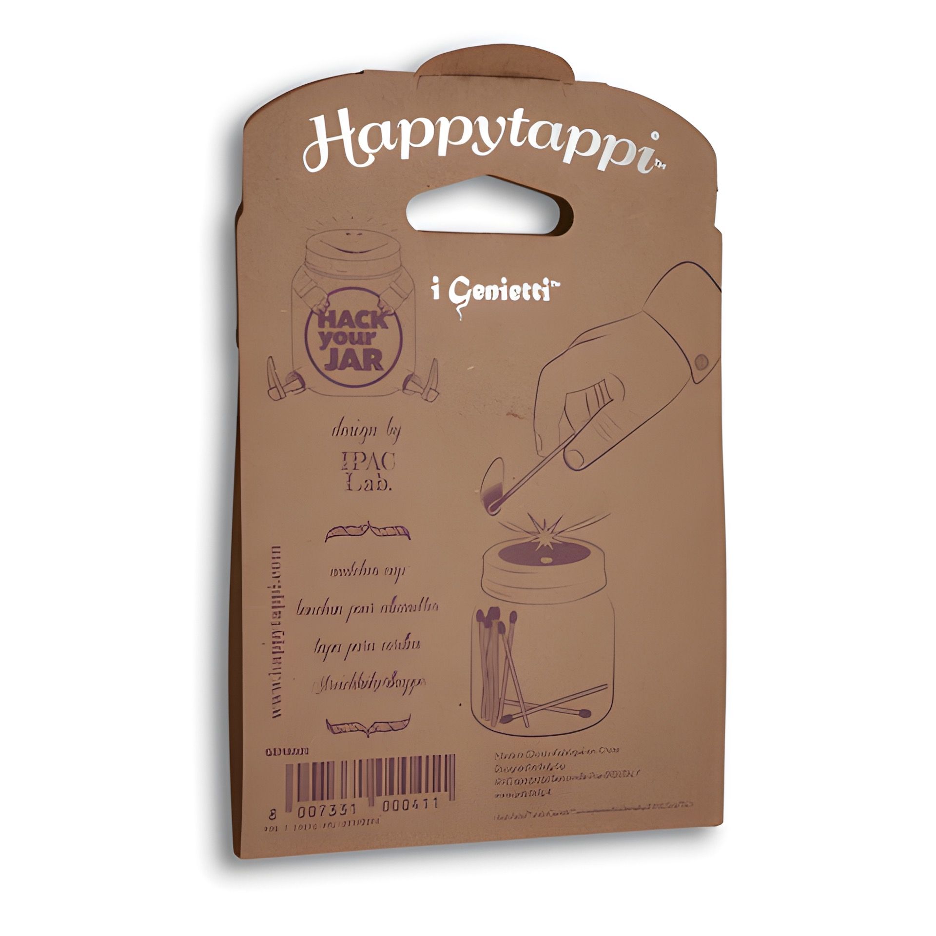 HappyTappi CT 70 Streichholzdeckel (Karton, 6 Stück)