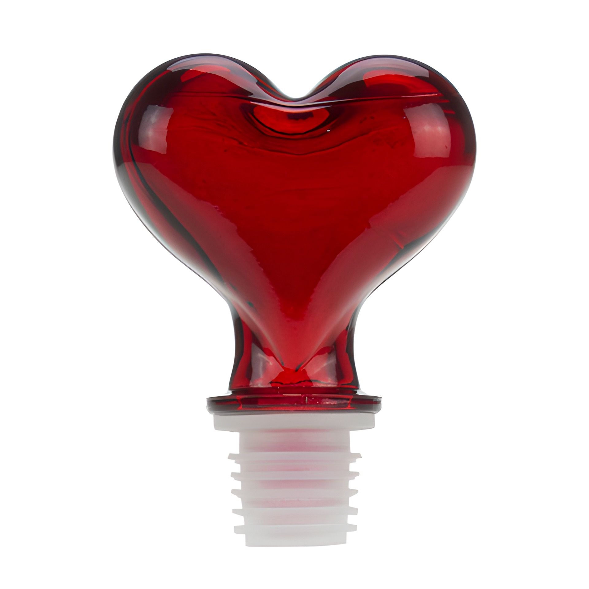 Glasstopfen 16 mm 'Herz' rot