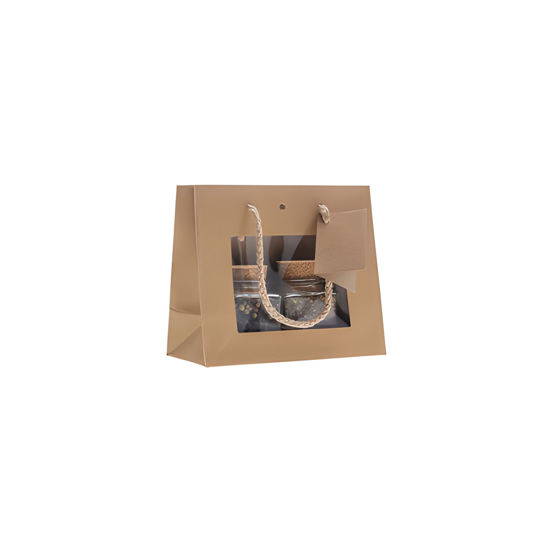 Geschenktüte mit Sichtfenster natron, mittel