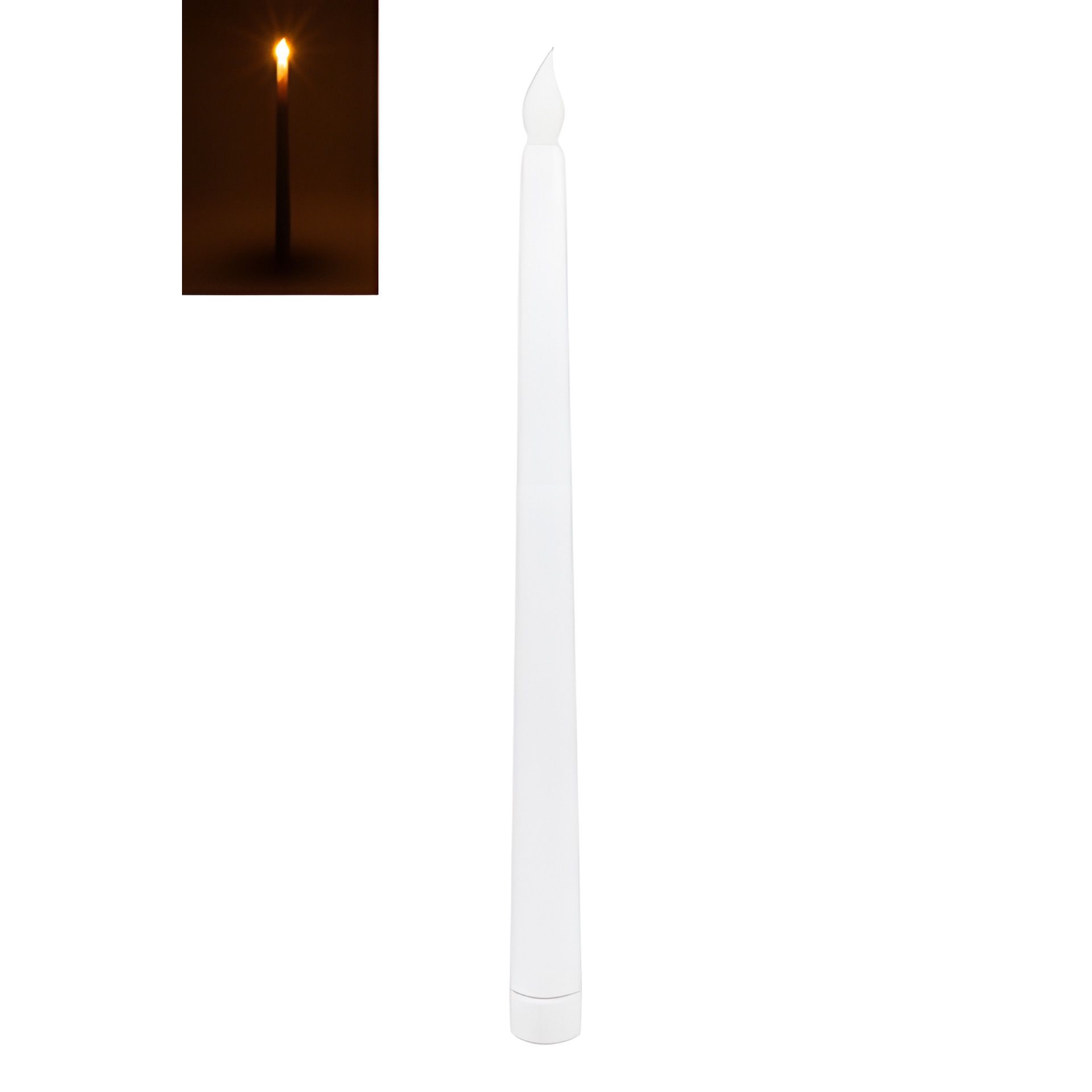 LED Stabkerze Echtwachs mit Timer, 27 cm