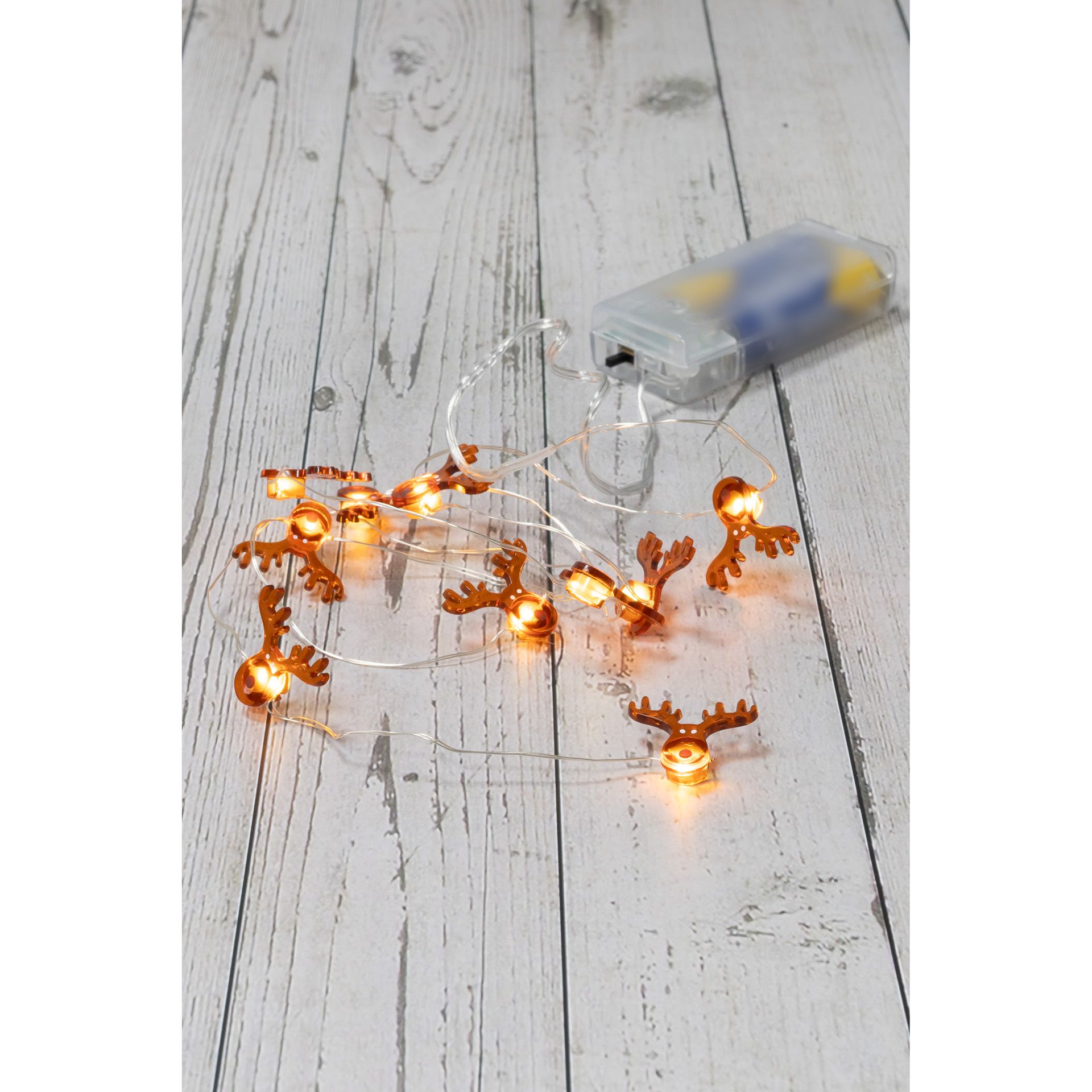 Lichterkette 'Rentiere', 10 LEDs, warmweiß mit Timer