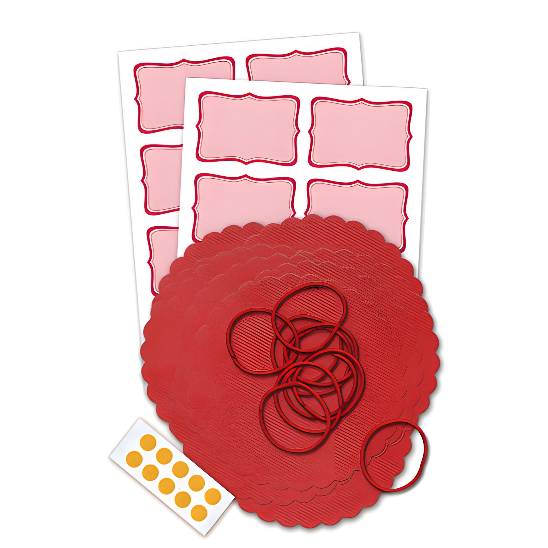 Deckchen-Set Ø 135 mm rot, 46-teilig