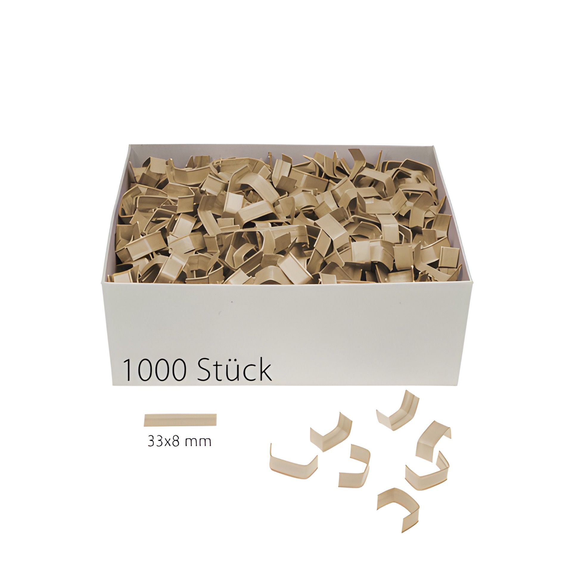 U-Clips 33 x 8 mm natron, 1000 Stück