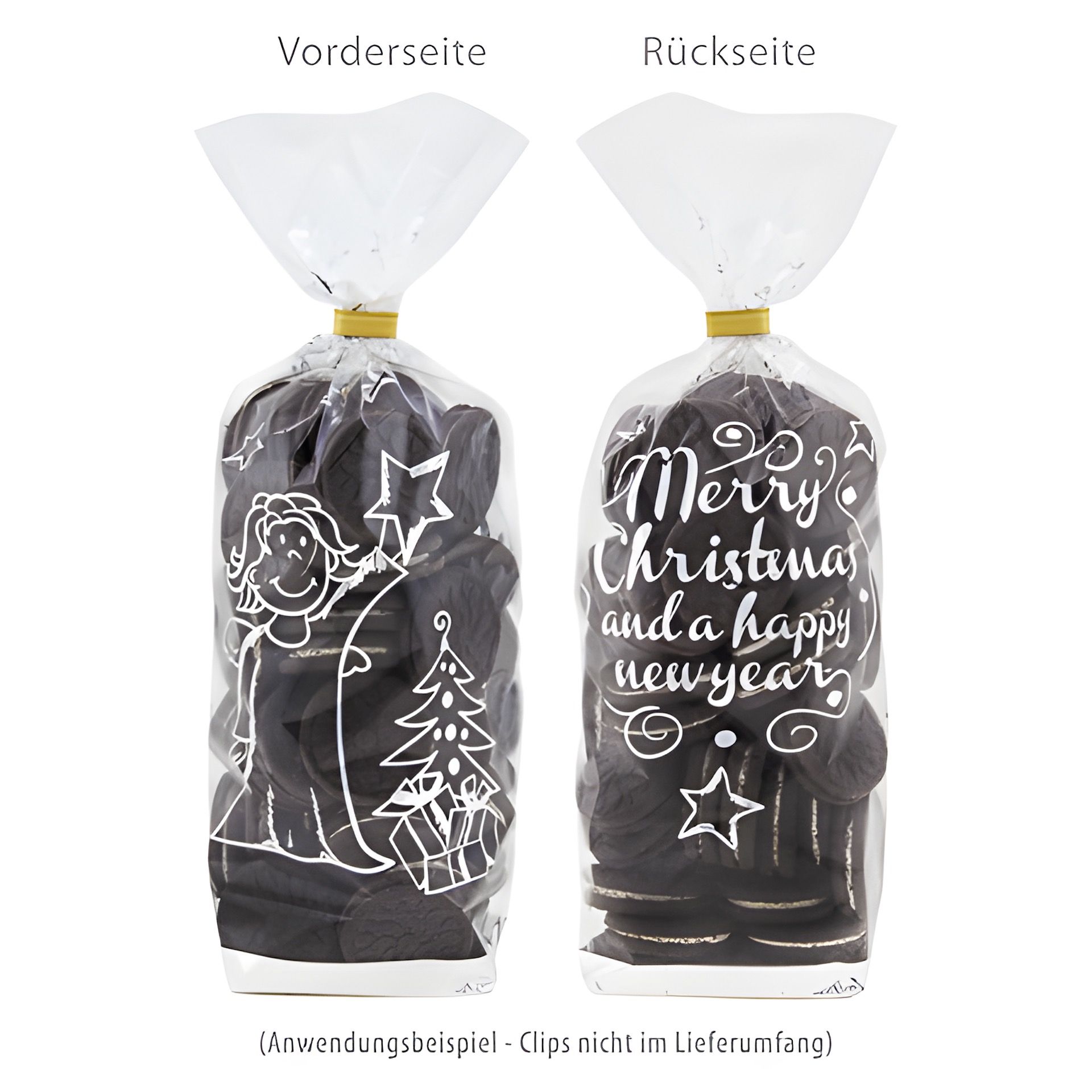 Kreuzbodenbeutel 'Weihnachtsengel' 140 x 305 mm, 50 Stück