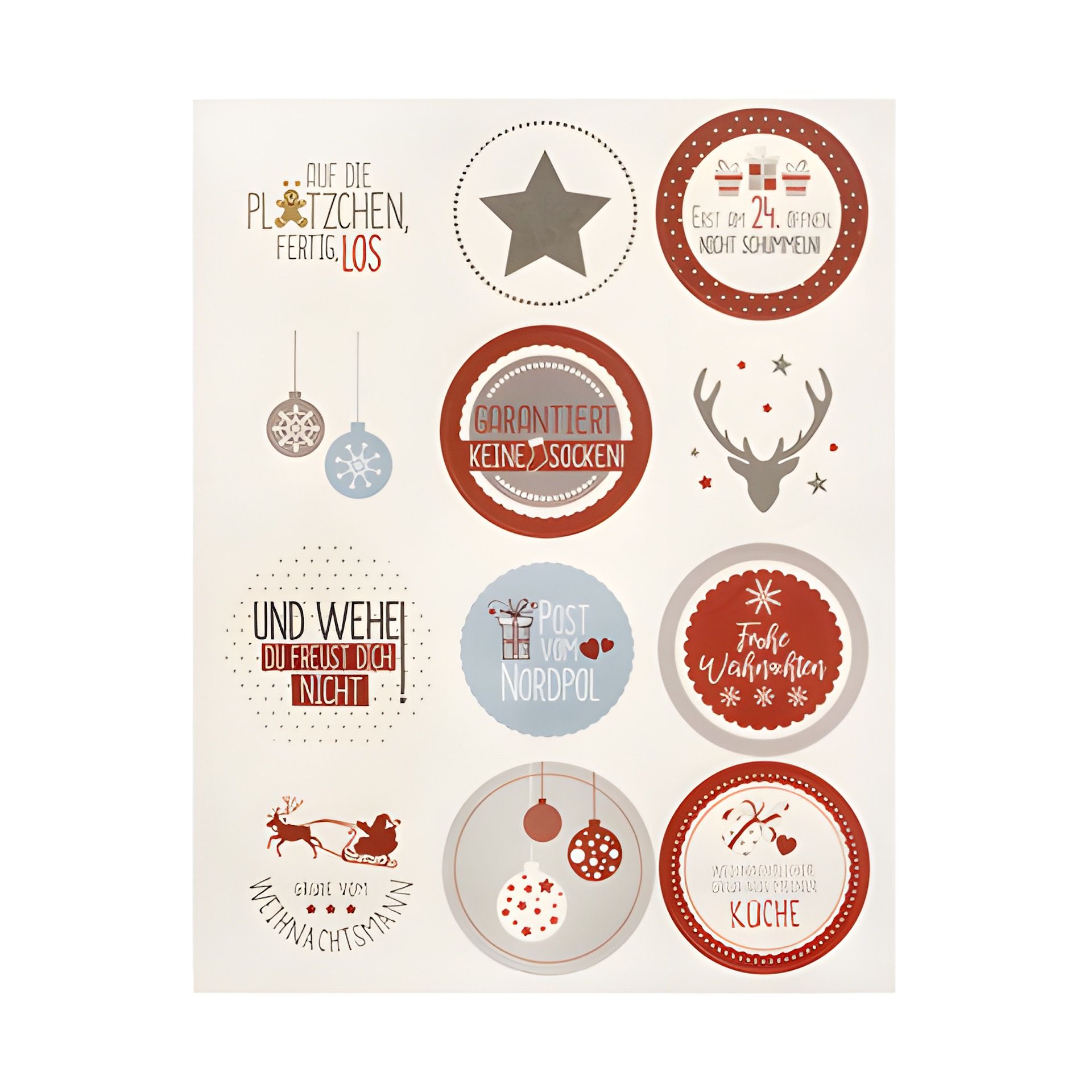 Rund-Sticker 'Weihnachten' Ø 4,5 cm, 48-teilig