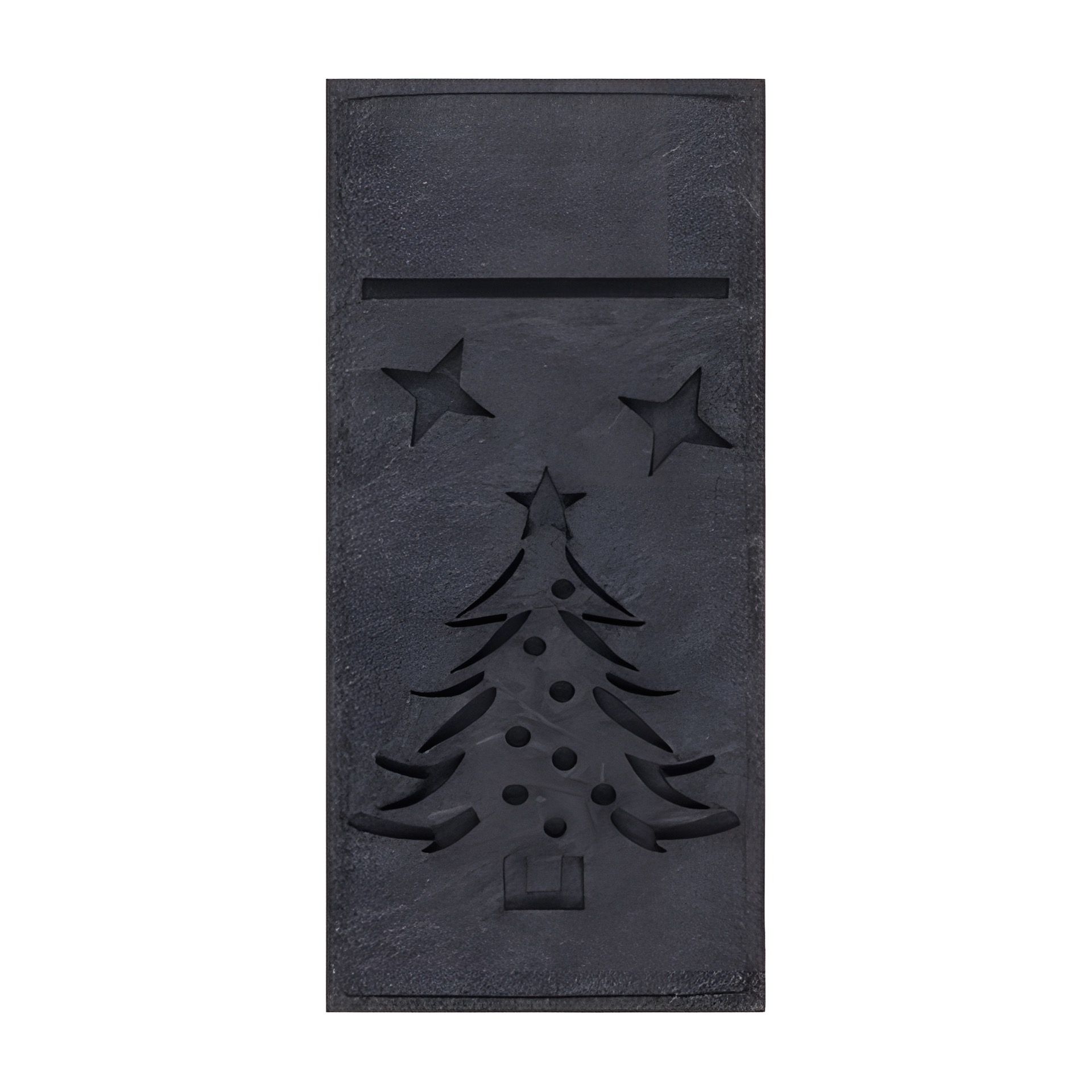 Besteckhalter 'Tannenbaum und Sterne' aus Filz, anthrazit