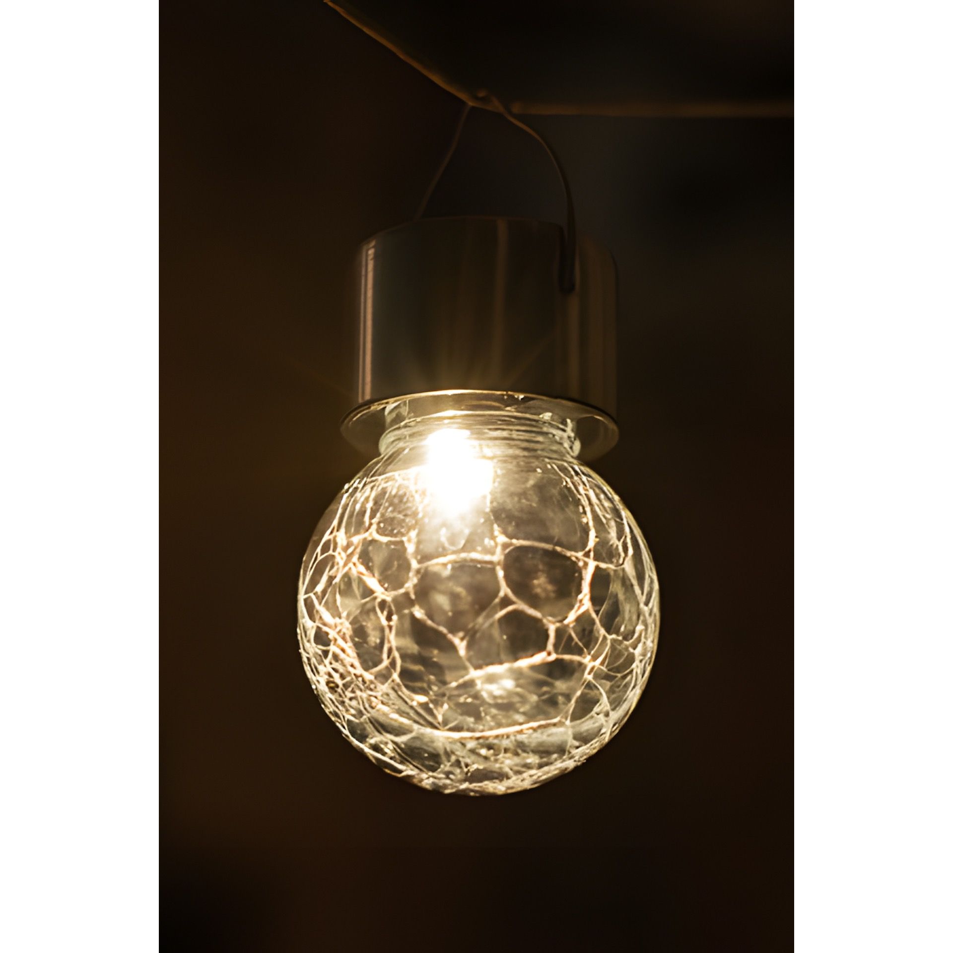 LED Solar Hängeleuchte 'Crackle', 6 x 9 cm