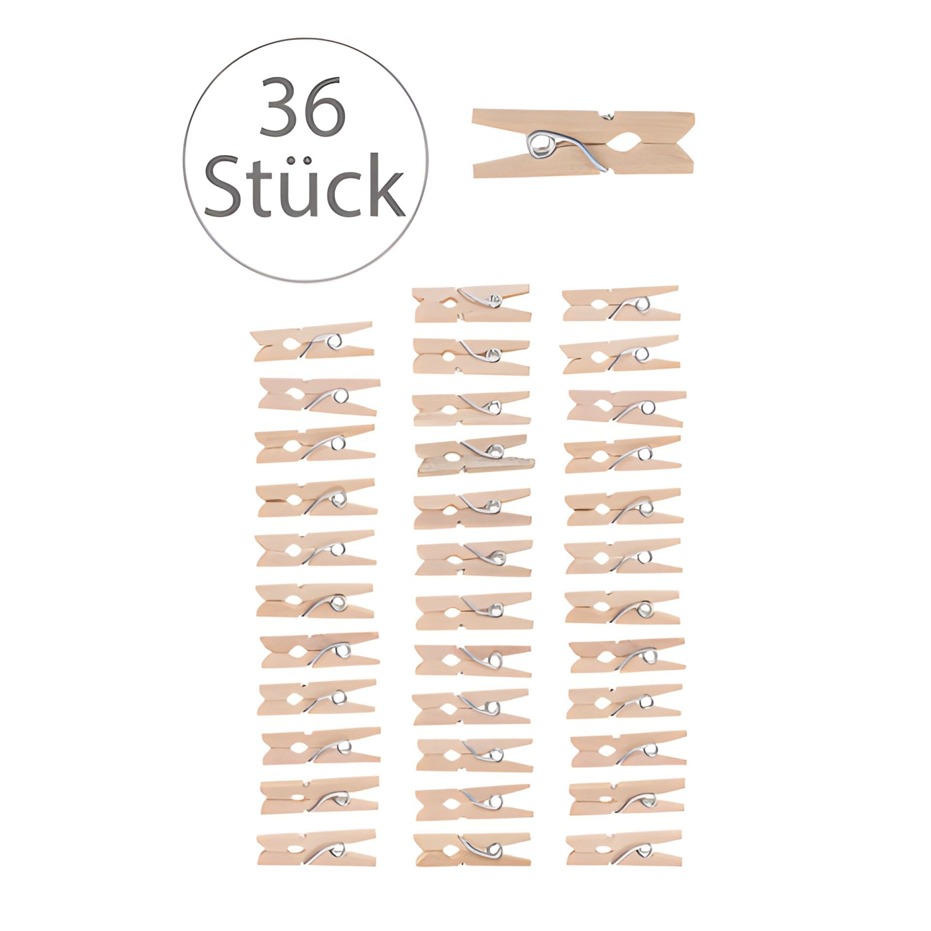 Holzklammer 2,5 cm, 36 Stück