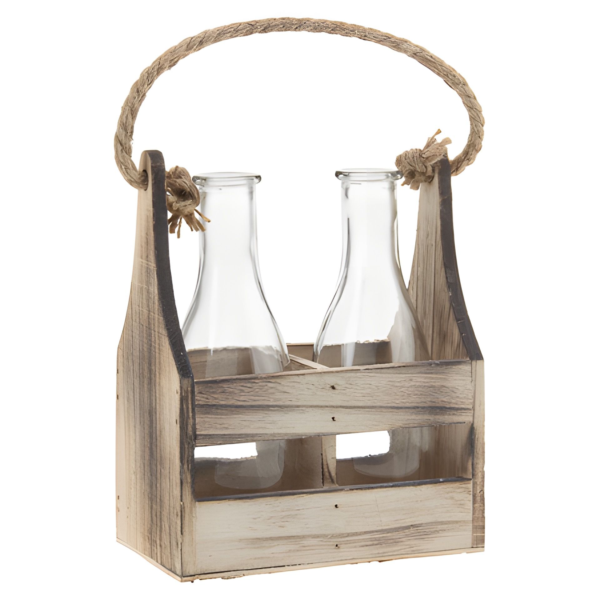 Deko-Flaschen 290 ml im 2er Holzträger