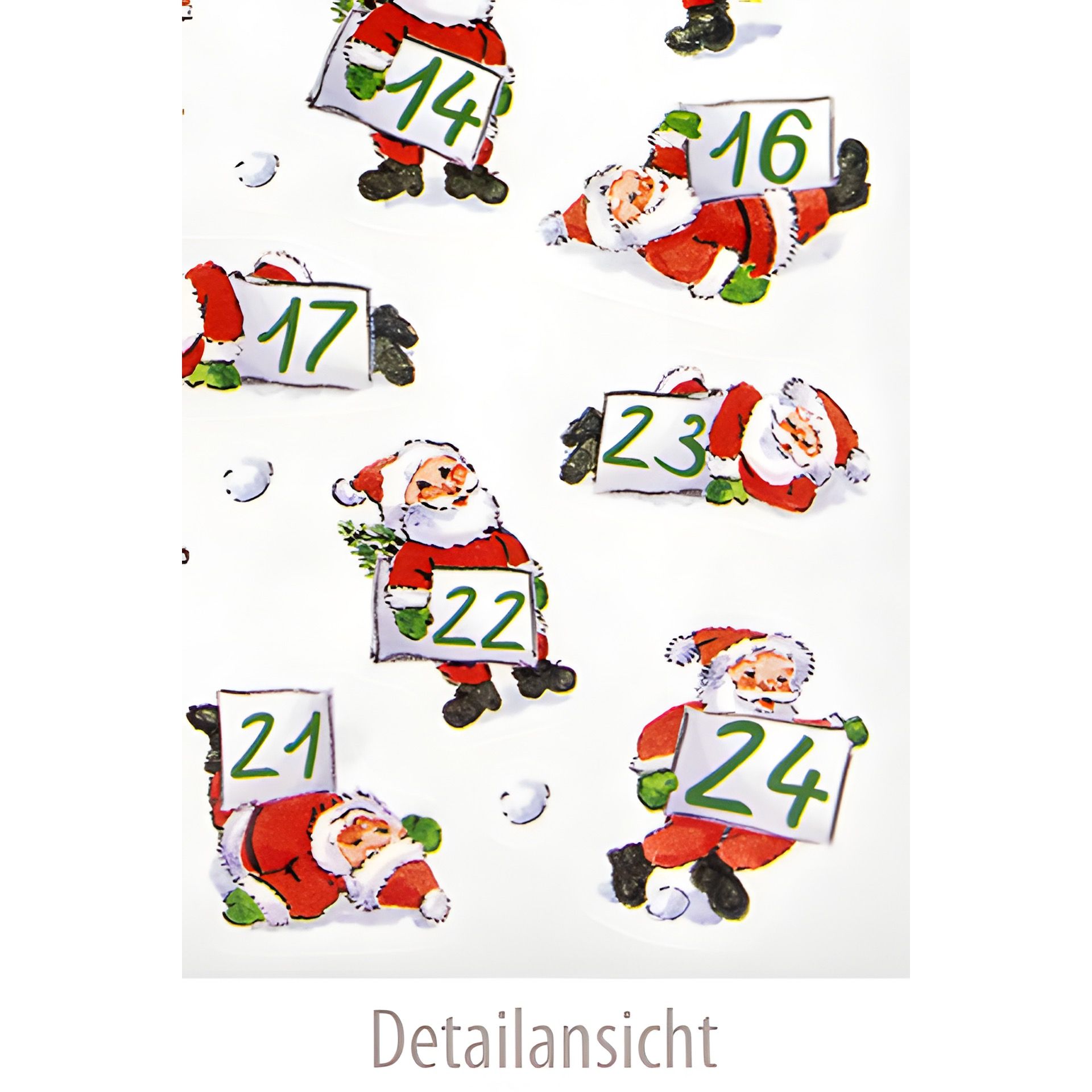 Adventskalender-Zahlen Weihnachtsmänner, 48 Stück