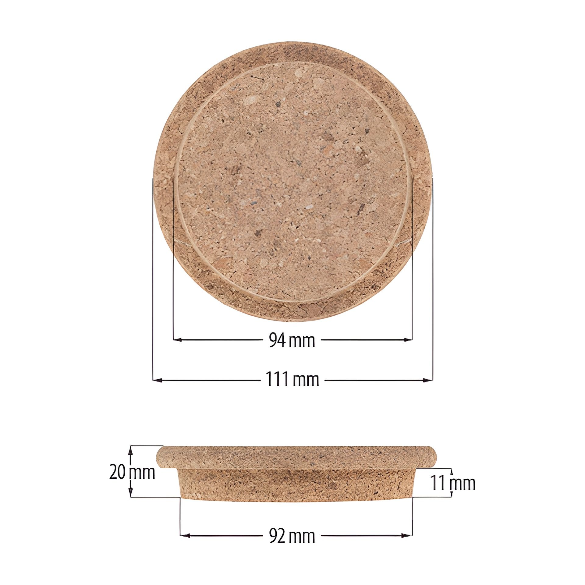 Pilzkorken 92/94 mm, auch für WECK RR 100